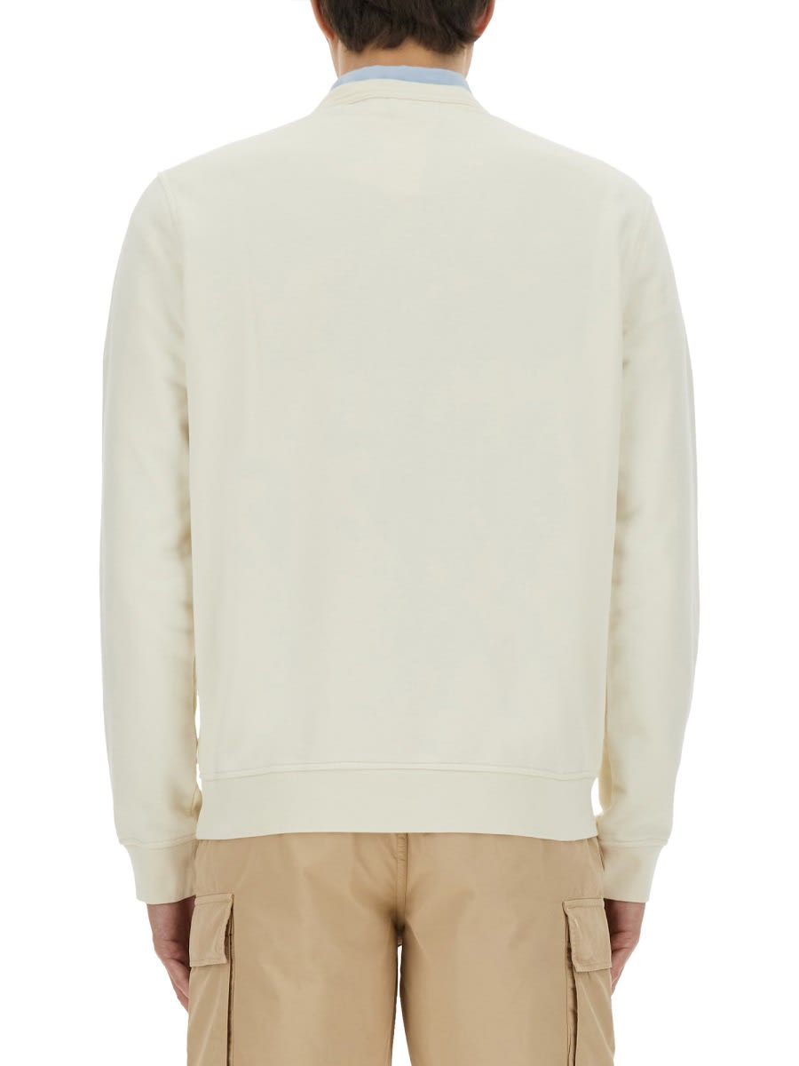 Woolrich Logo Crew Neck Sweater In Ivory