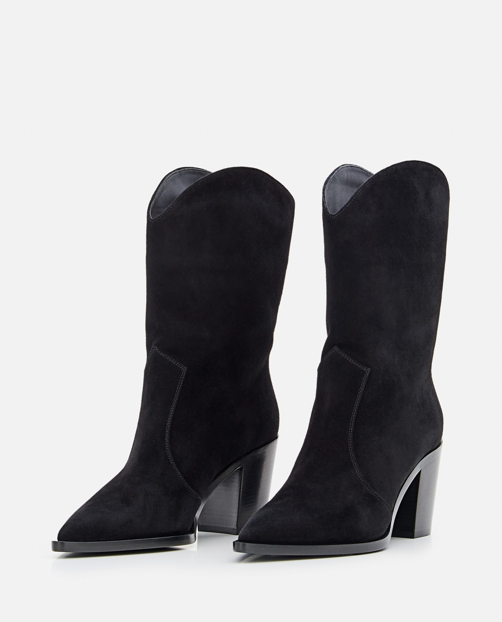 Gianvito Rossi Denver Suede Texan Boots In Black