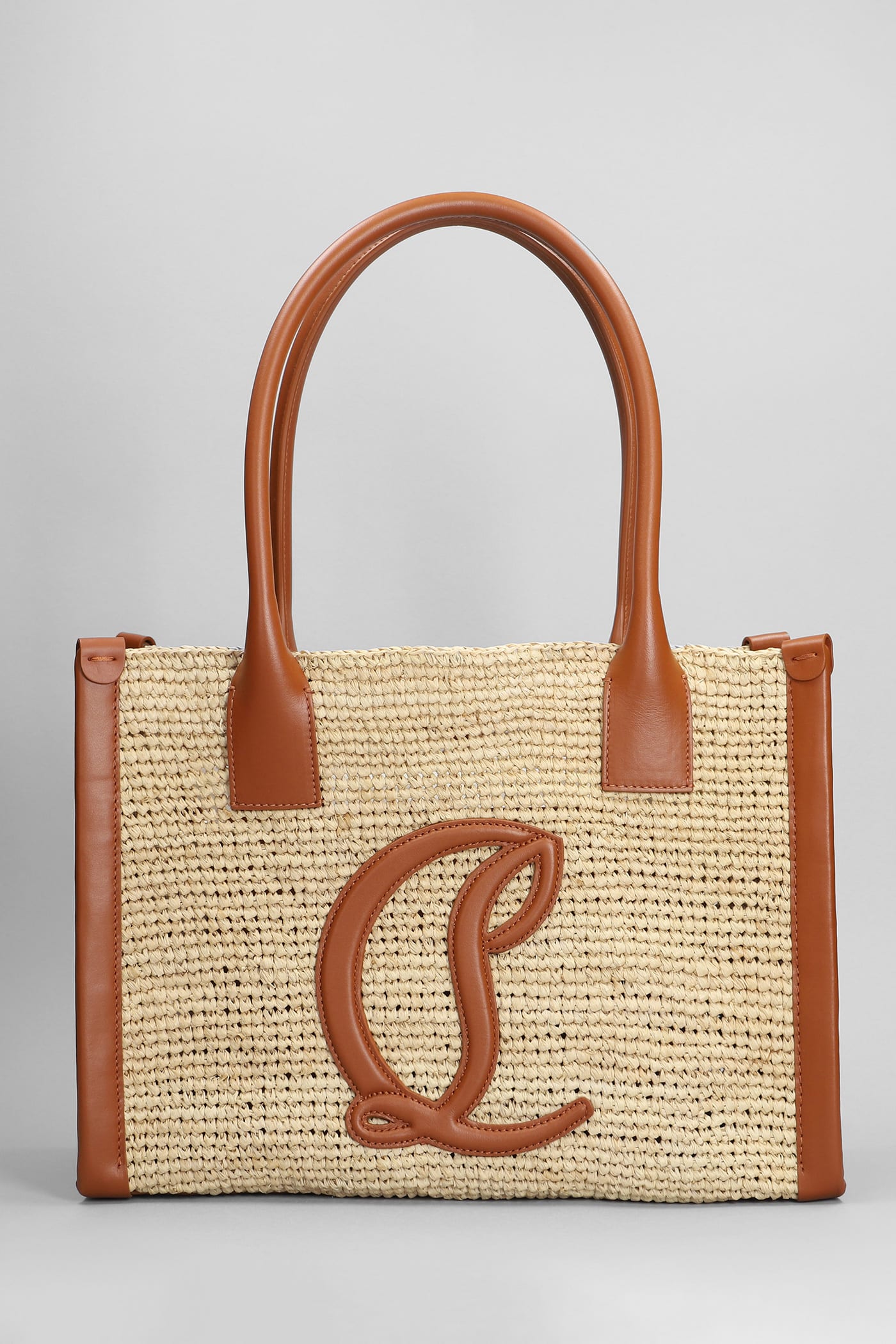 By My Side Tote In Beige Raffia