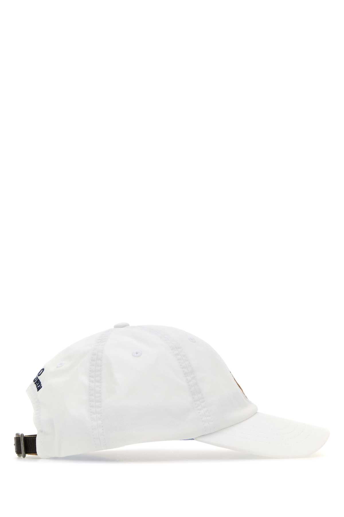 Shop Polo Ralph Lauren White Stretch Cotton Baseball Cap In Deckwashwhite