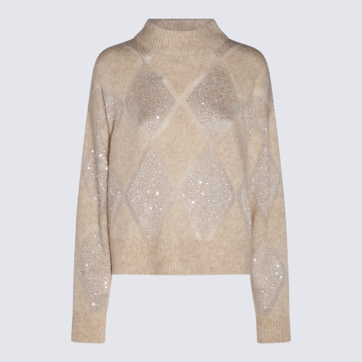 Shop Brunello Cucinelli Cream Wool Knitwear In Beige