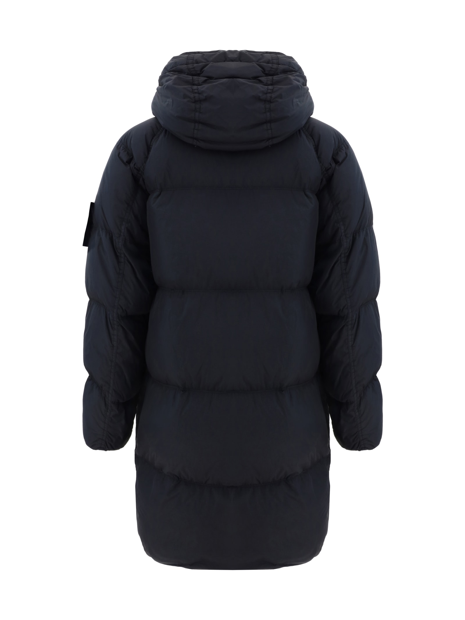 Shop Stone Island Down Jacket In Nero