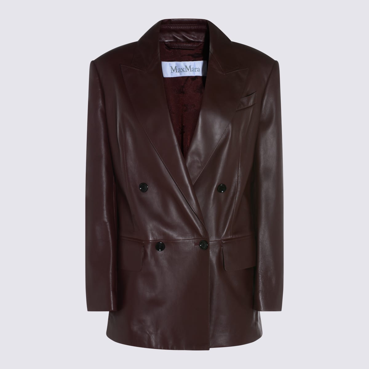 Max Mara Dark Brown Blazer In Red