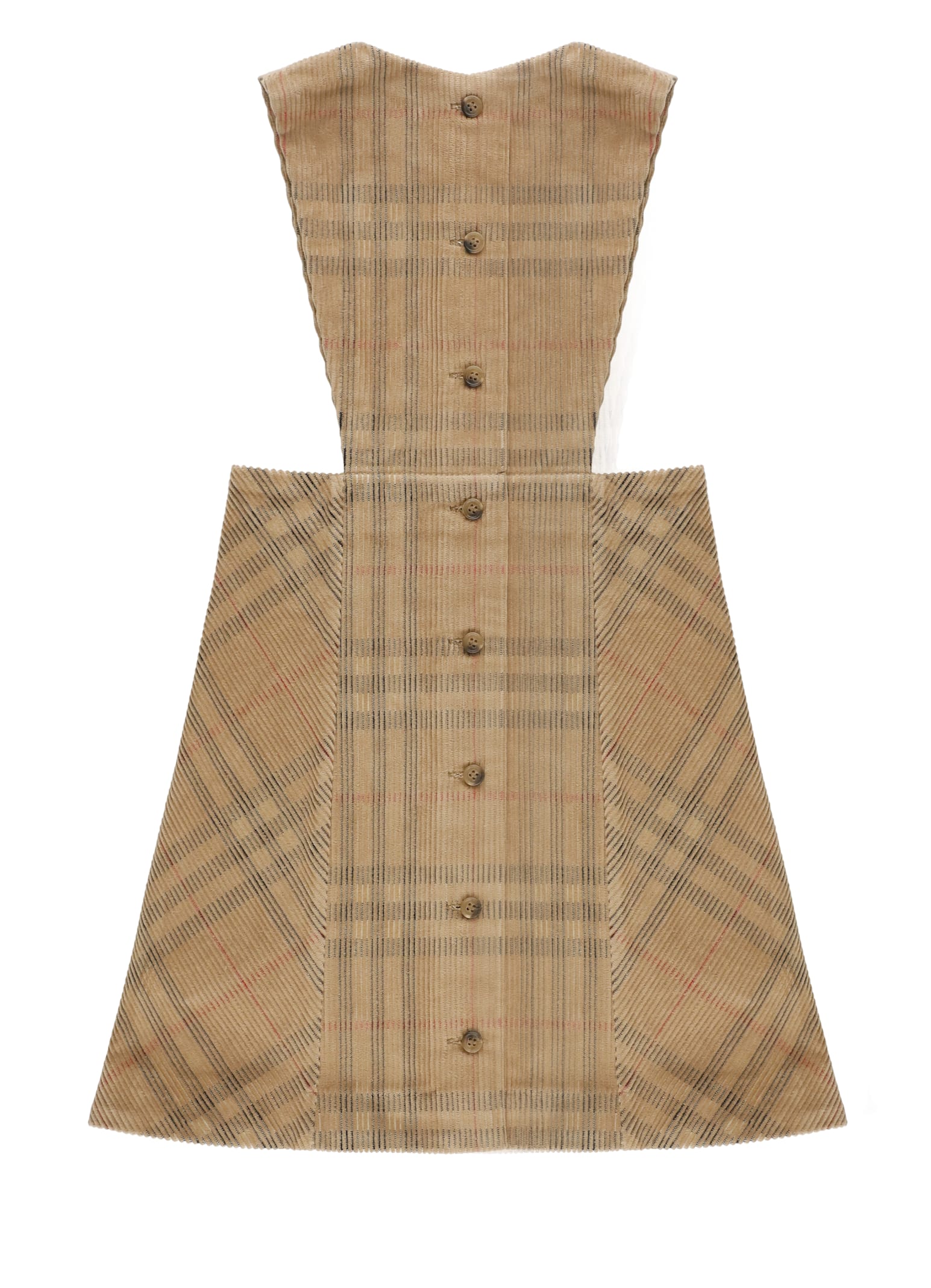 Burberry Corduroy Dress In Brown