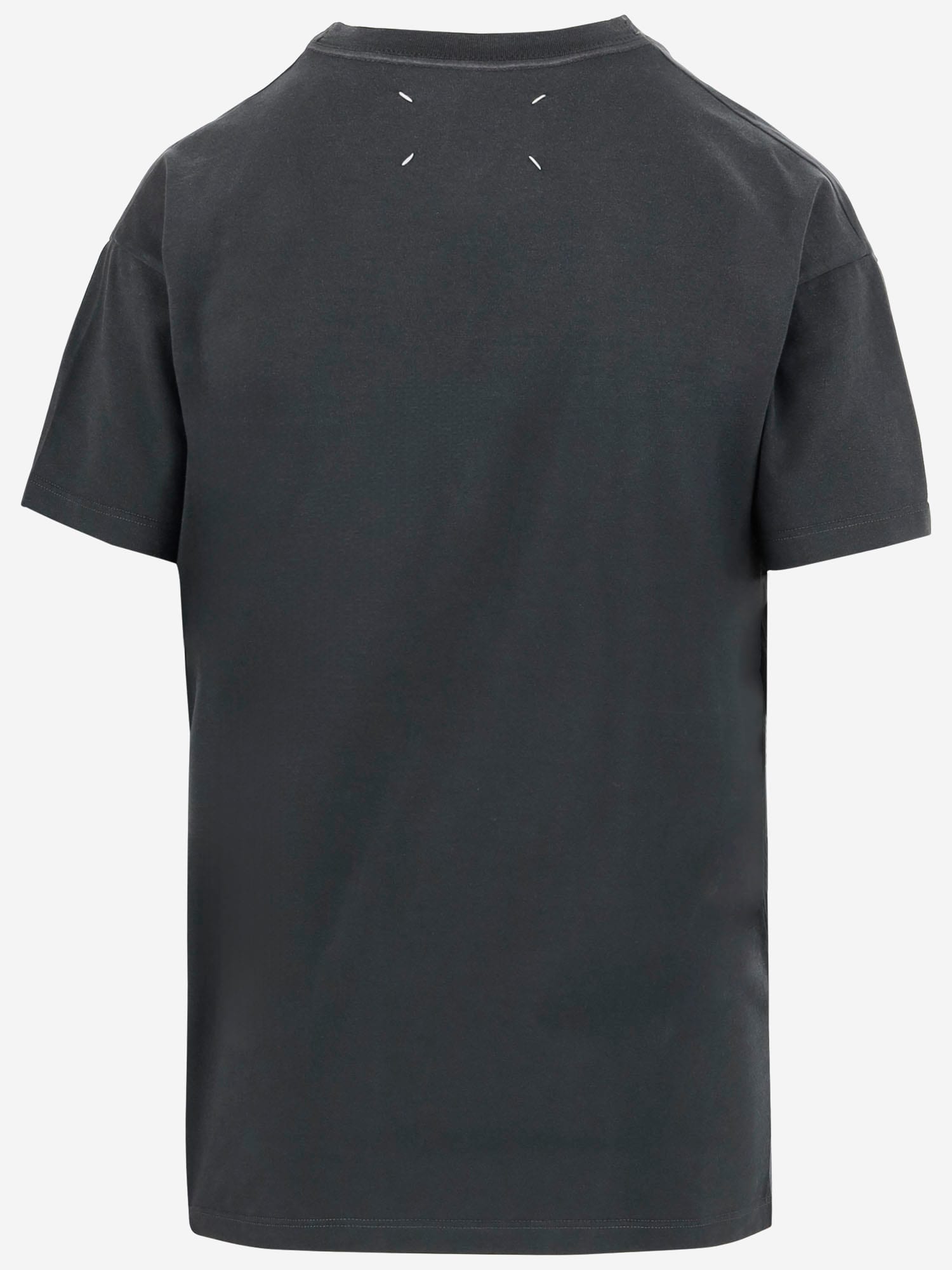 Shop Maison Margiela Cotton T-shirt With Logo In Black