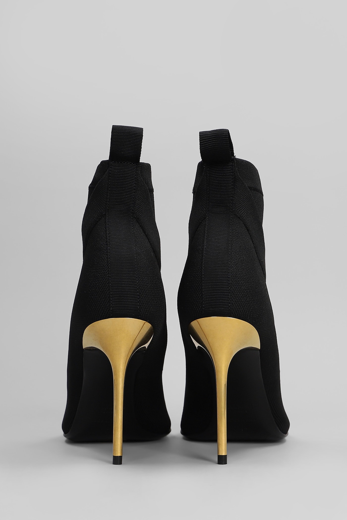 Balmain Ankle Boot High Heels Ankle Boots In Black Cotton In Black