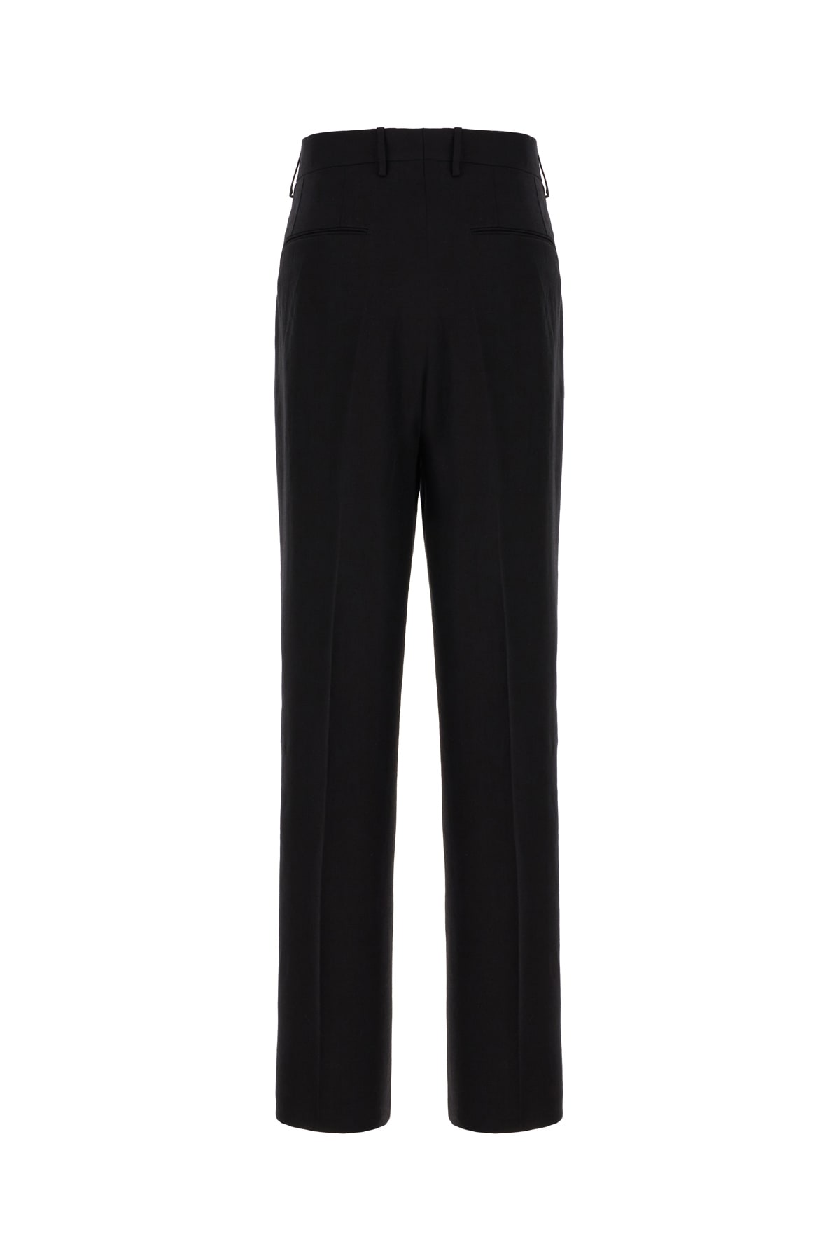 Shop Tagliatore Black Linen Pants In En841