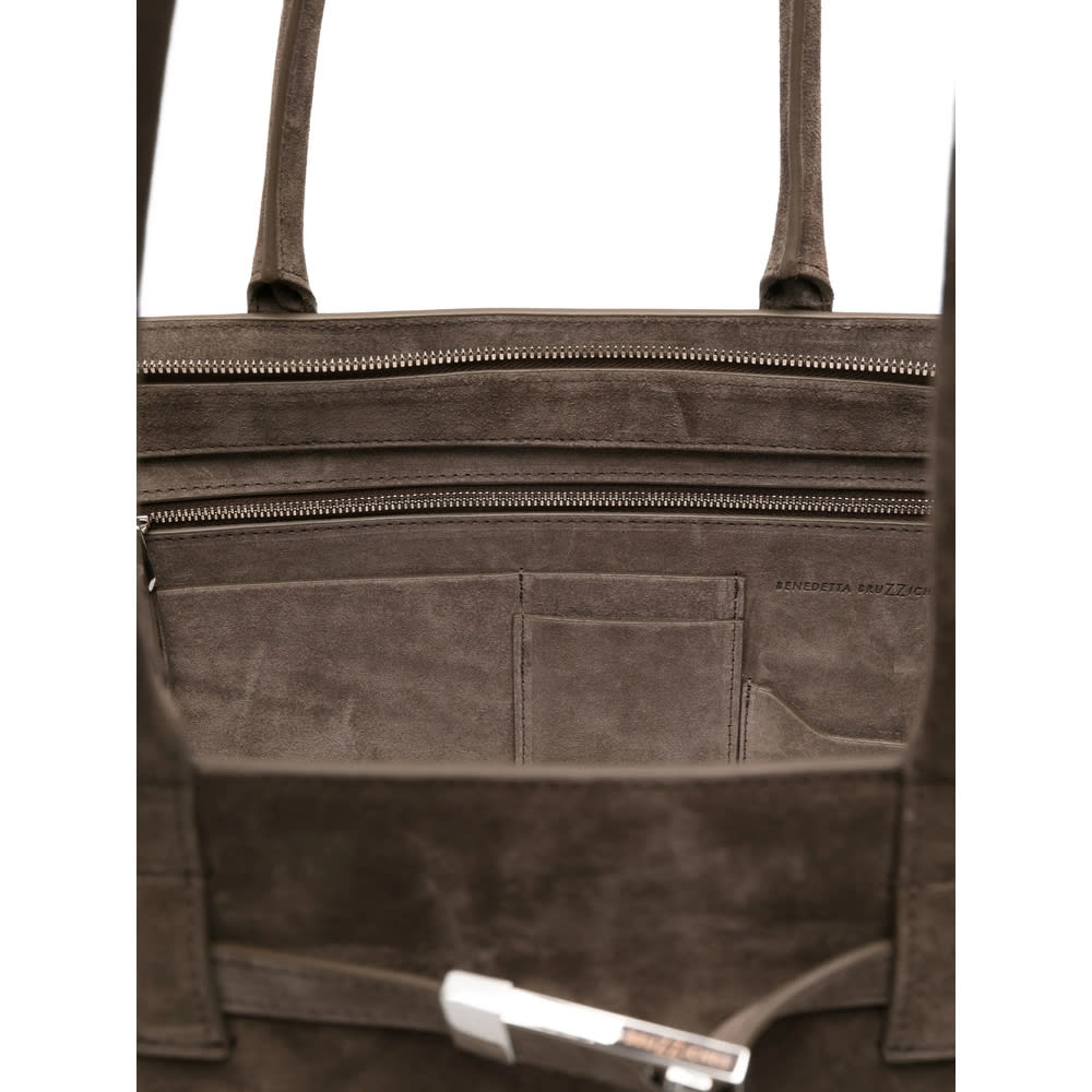 Benedetta Bruzziches Brown Calf Leather Bos Taurus Shoulder Bag In Brown