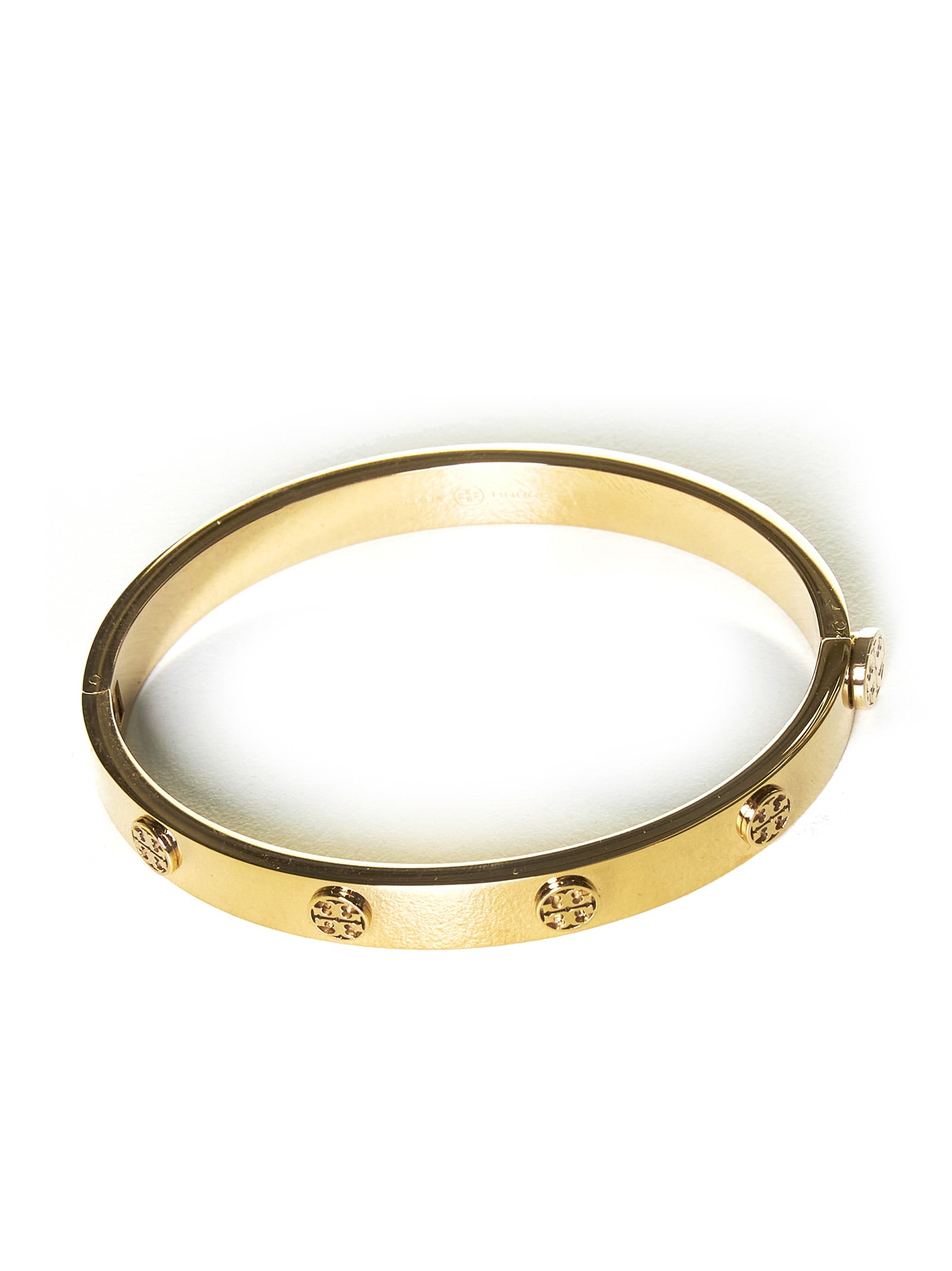 Tory Burch Miller Stud Hinge Bracelet In Tory Gold