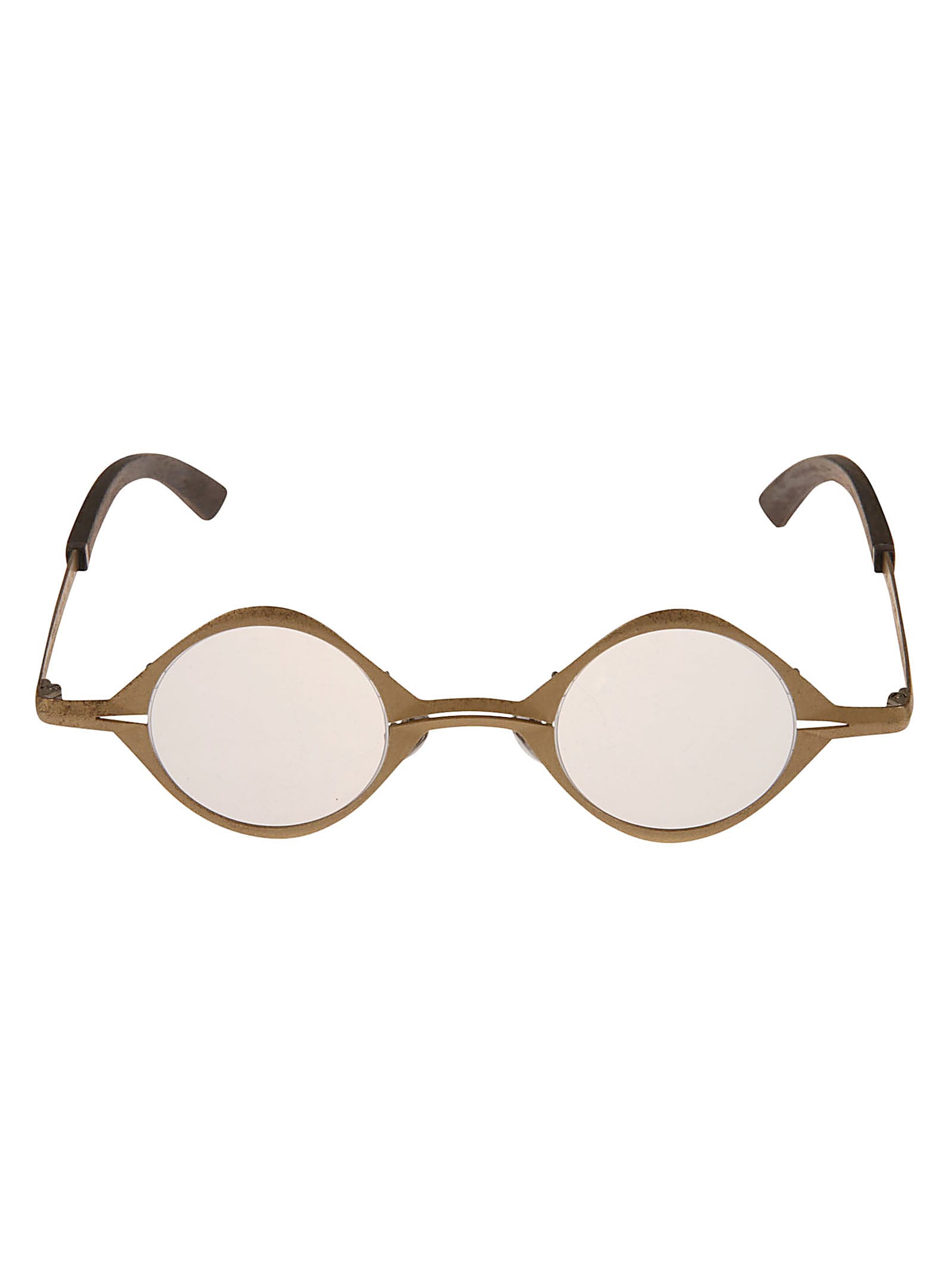 Rigards Leather Detail Round Glasses