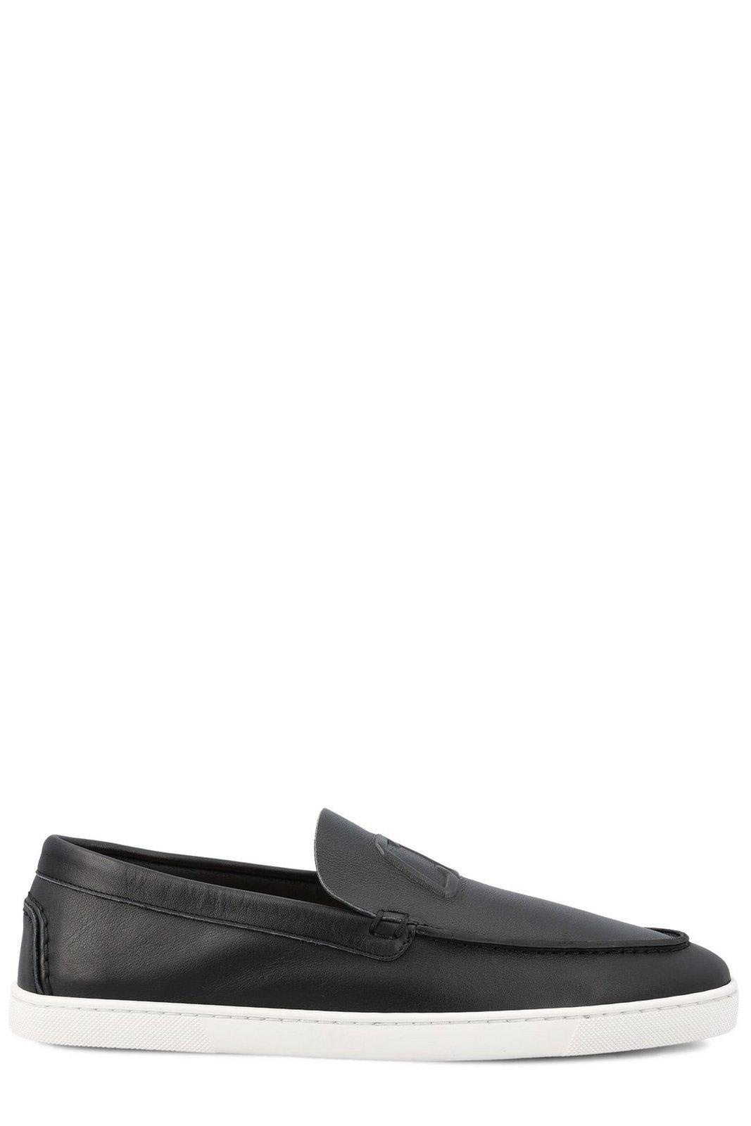 Shop Christian Louboutin Varsiboat Slip-on Loafers In Black