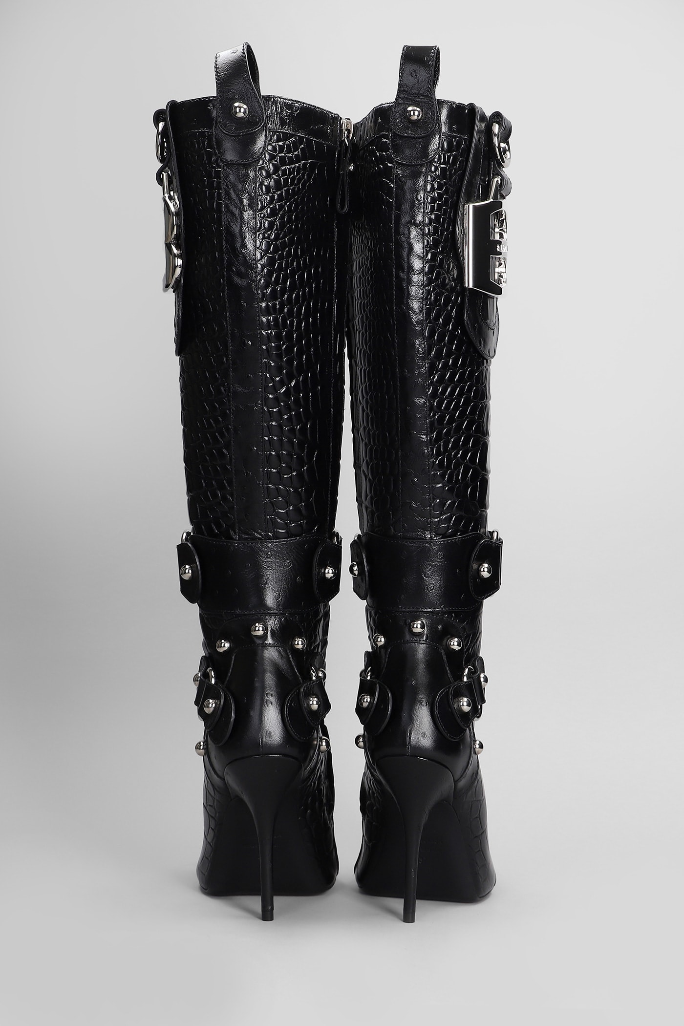 BALENCIAGA ESSEX BOOT 110 HIGH HEELS BOOTS IN BLACK LEATHER 