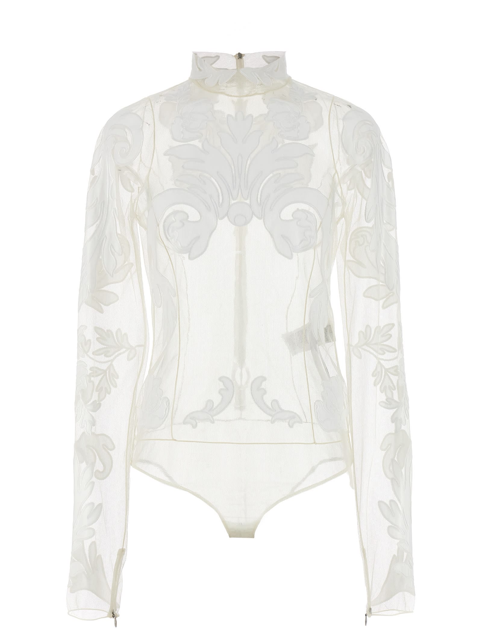Shop Stella Mccartney Embroidery Bodysuit In White