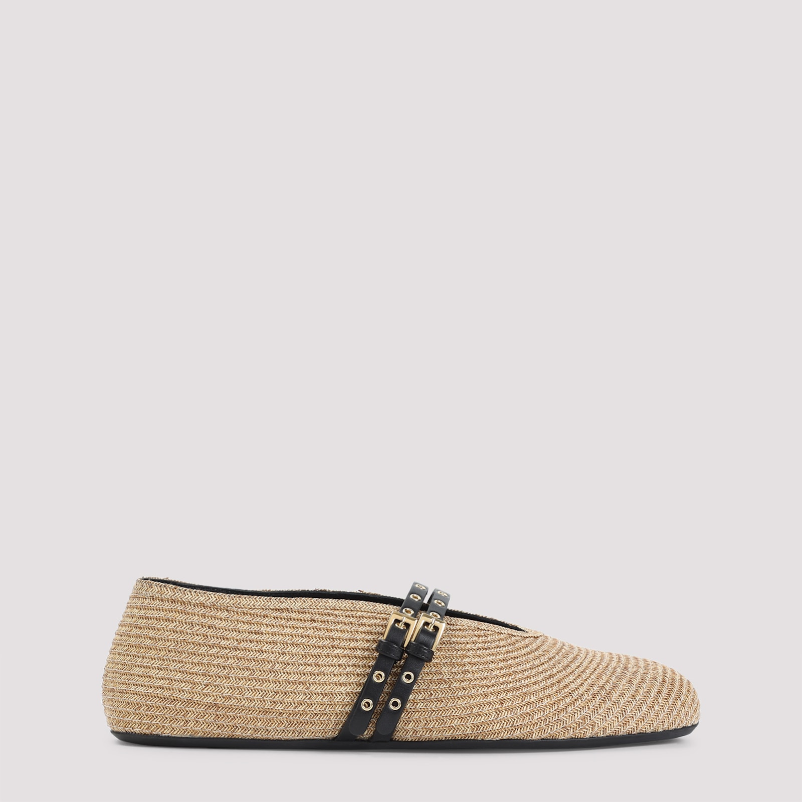 Alaïa Alaia Flat Ballerinas Natural Colour In Paper Straw Women In Nude