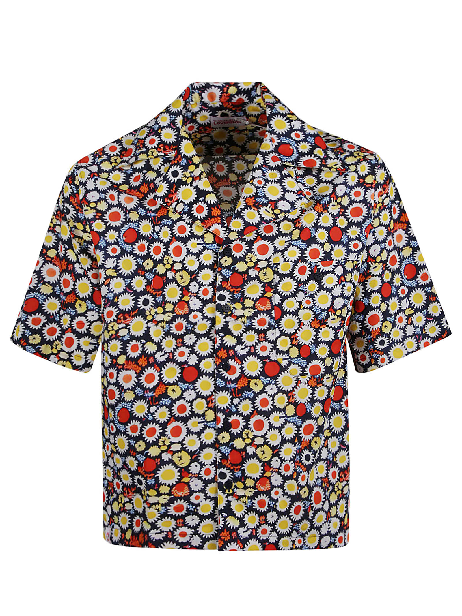 Shop Charles Jeffrey Loverboy Crop Floral Shirt In Multicolor