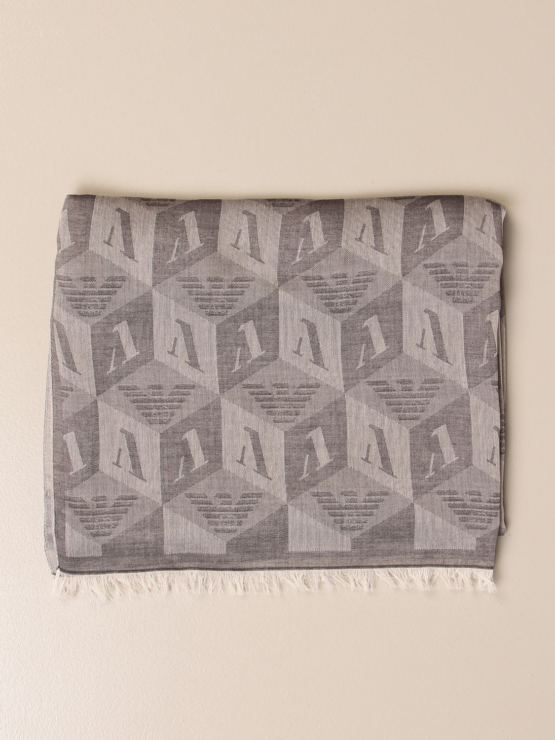 Emporio Armani Scarf Emporio Armani Scarf In Cotton With All Over Logo