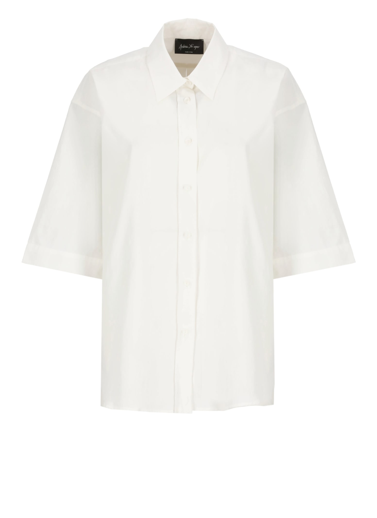 Andrea Ya'aqov Cotton Blend Shirt In White