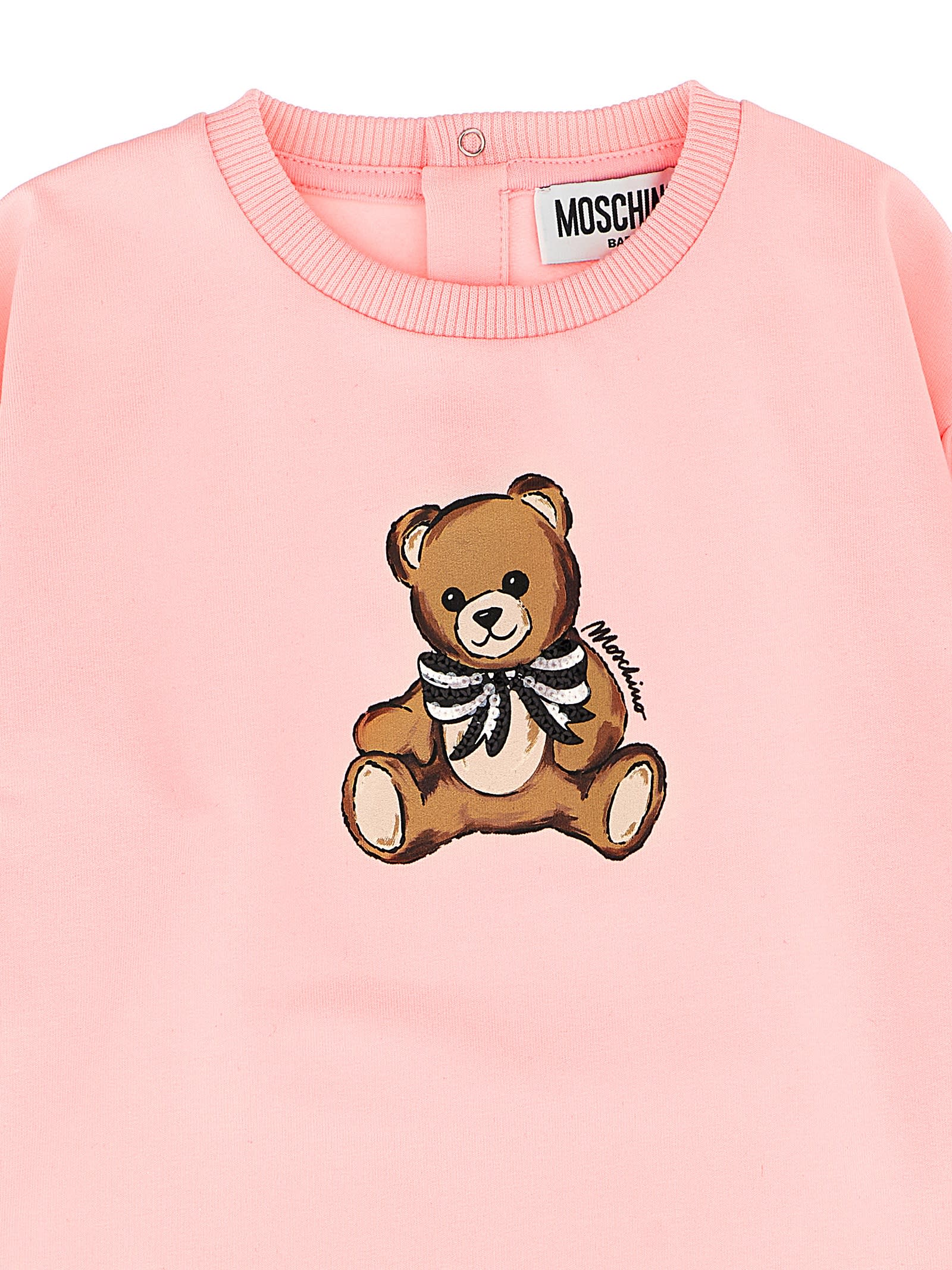 Moschino Teddy Bear-graphic Dress In Pink