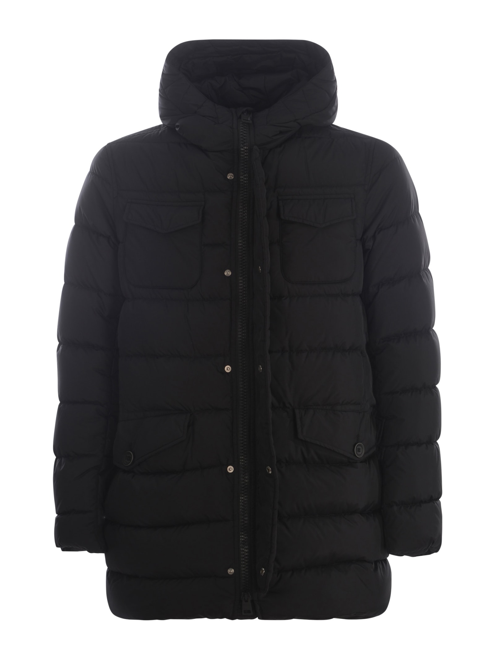 Shop Herno Down Jacket  In Nylon In Black