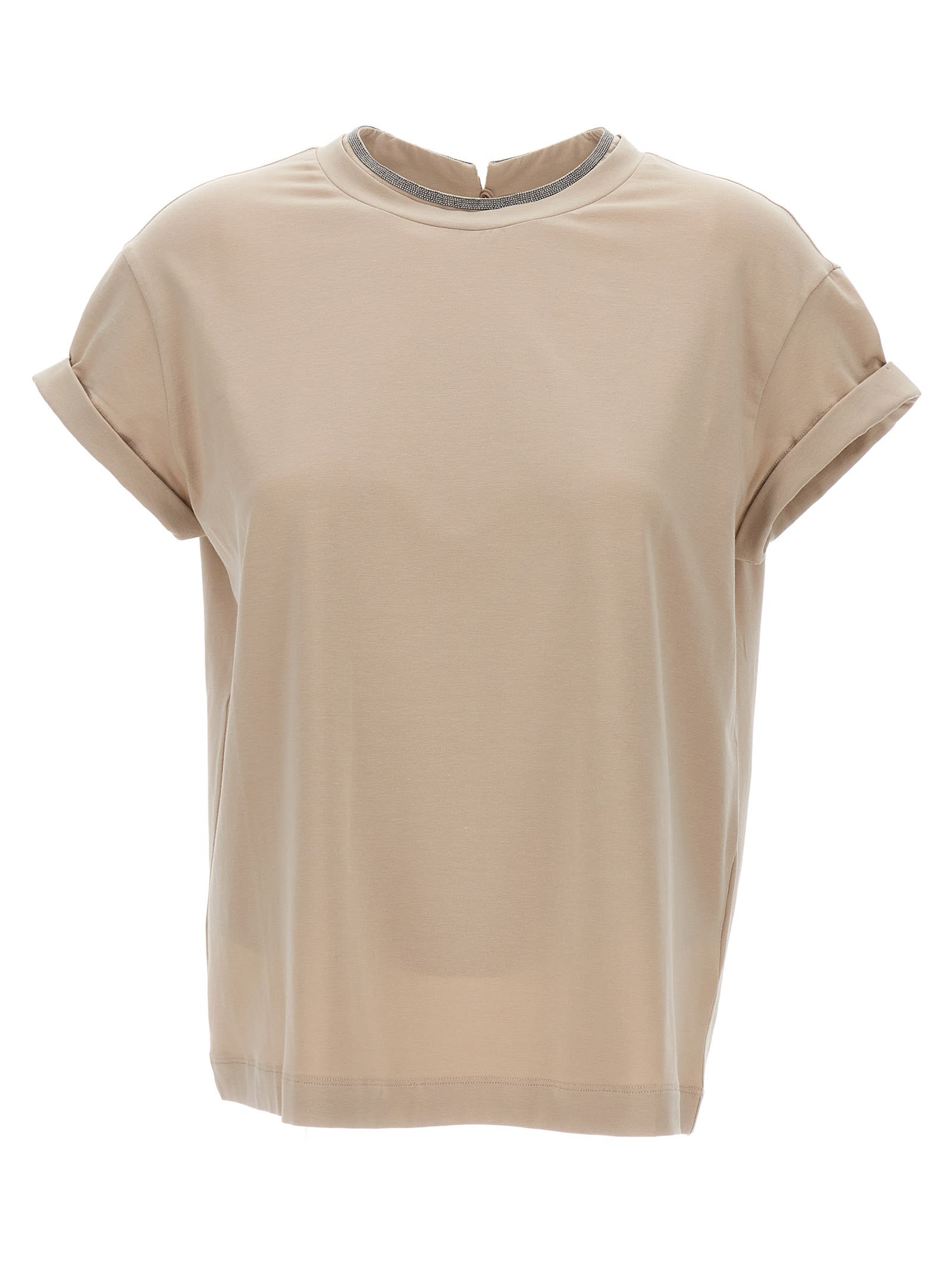 Shop Brunello Cucinelli Monile T-shirt In Beige