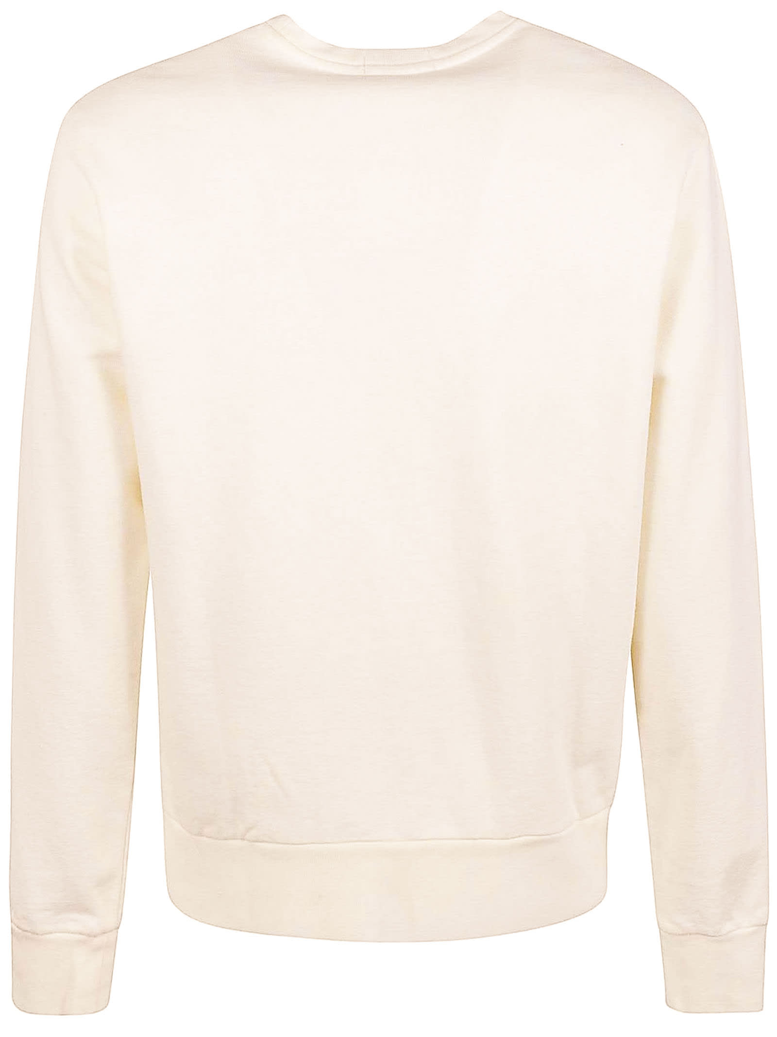 Shop Polo Ralph Lauren Cream White Cotton Sweatshirt In Bianco