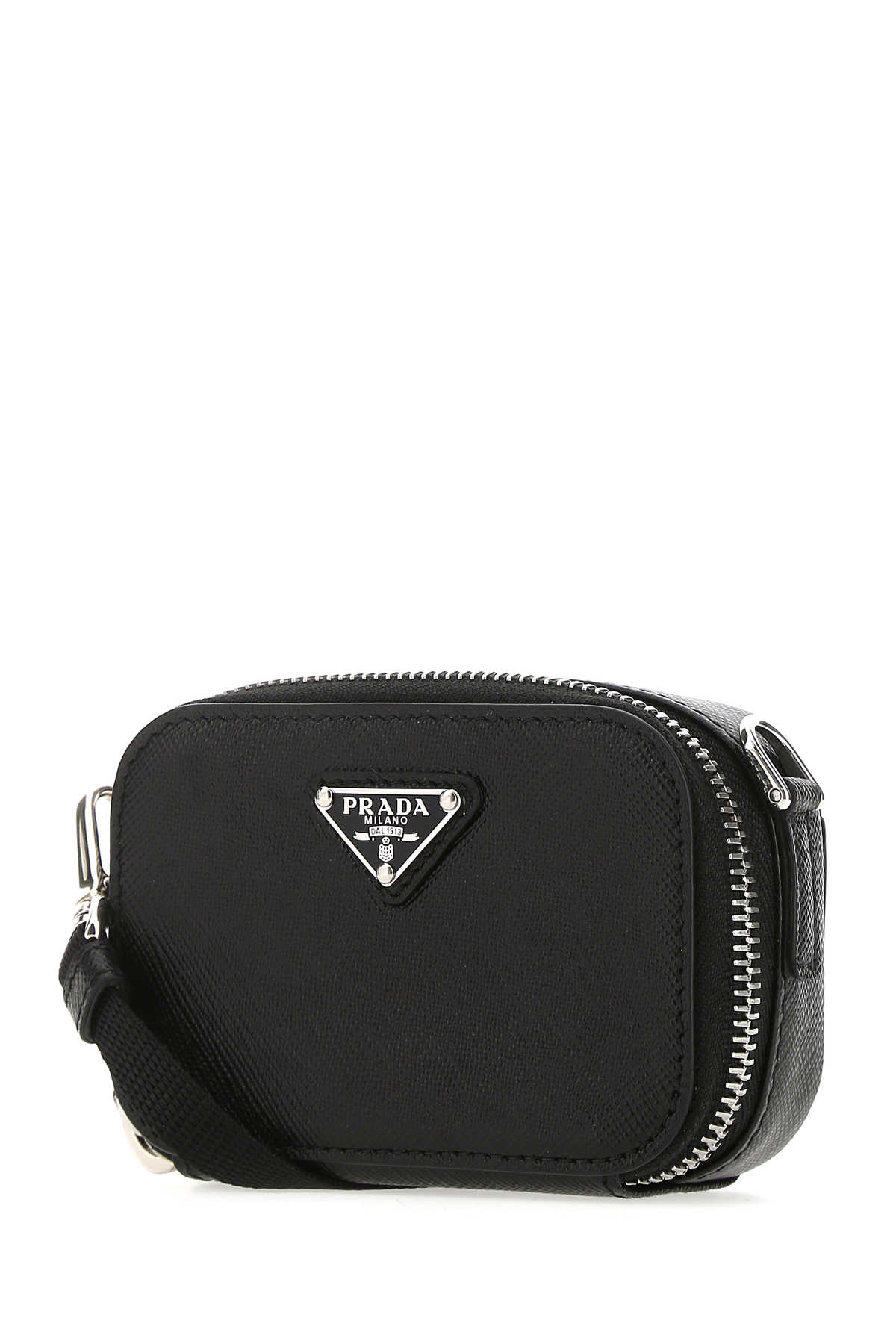 Shop Prada Black Leather Crossbody Bag In F0002