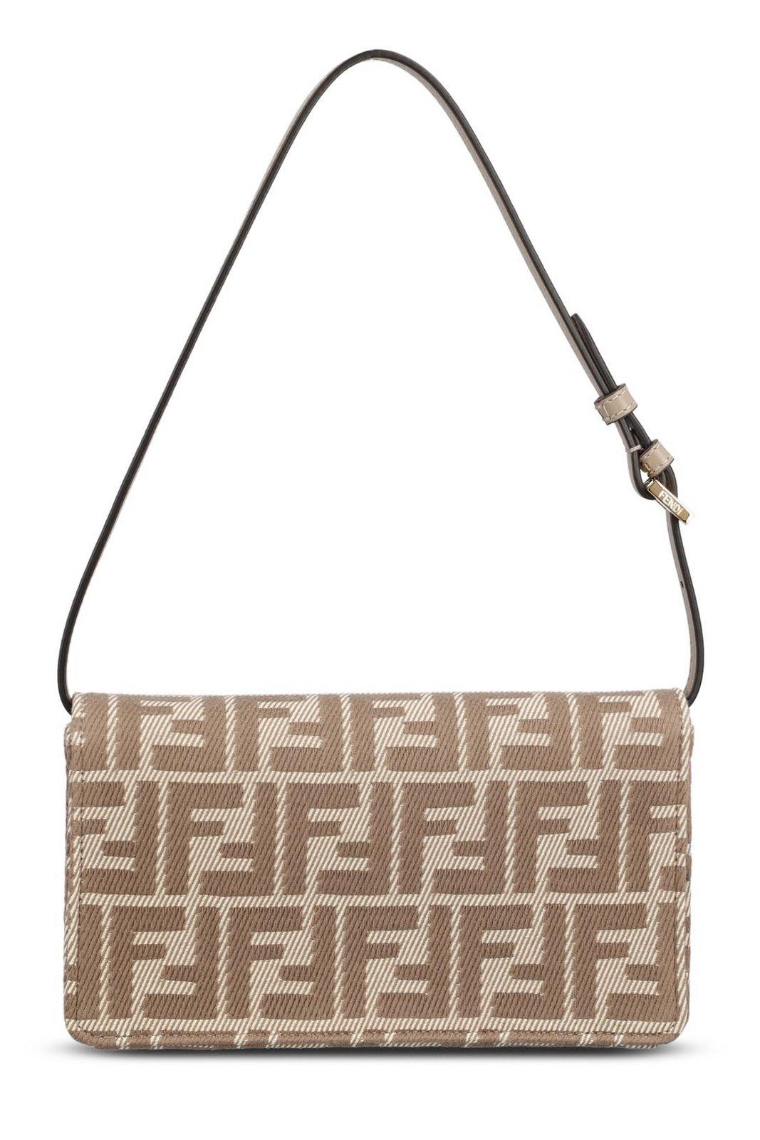 Fendi Wallet On Chain Baguette Bag In Bc Tortora+tort+os