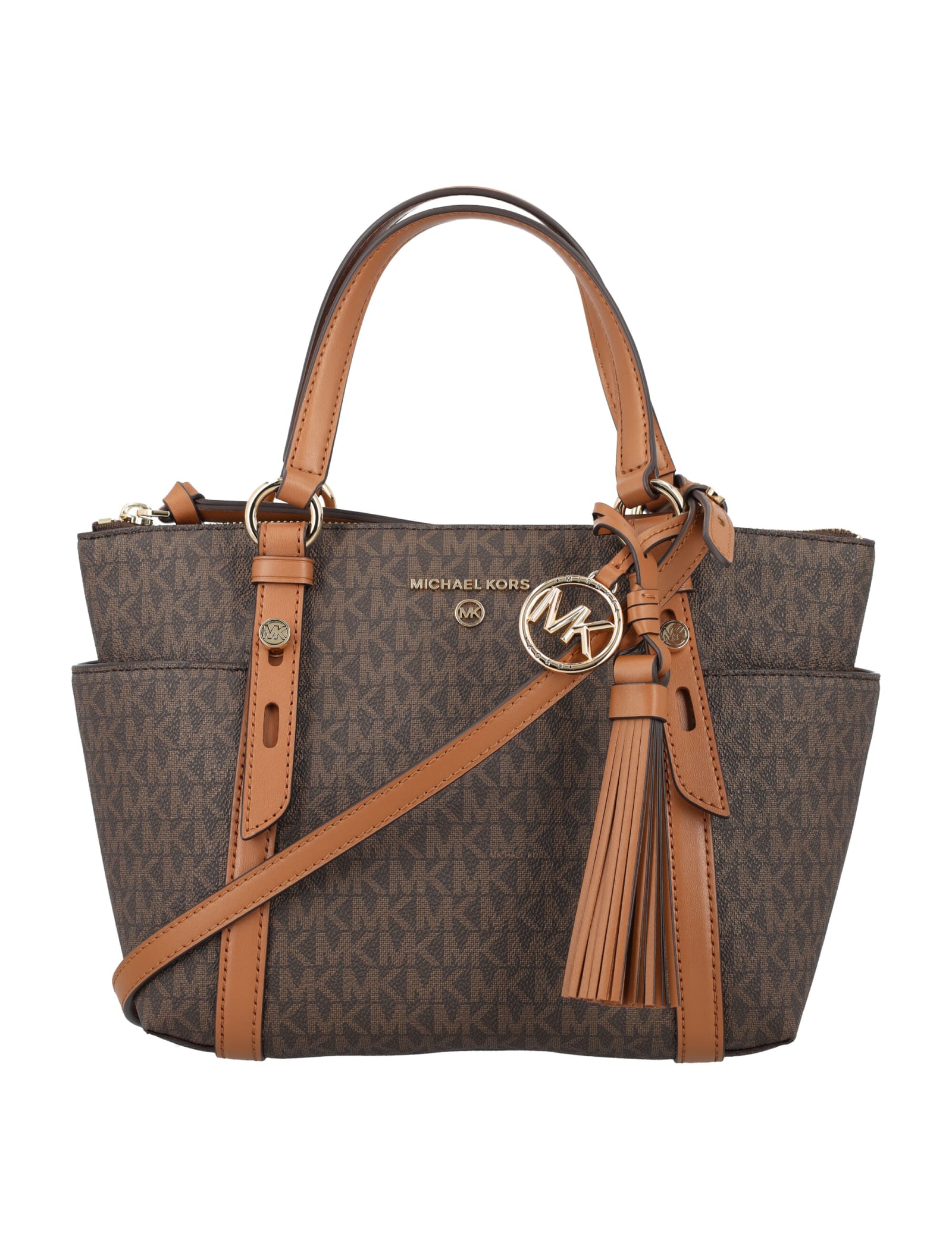 Shop Michael Michael Kors Sullivan Sm Conv Tote Bag In Brn/acorn