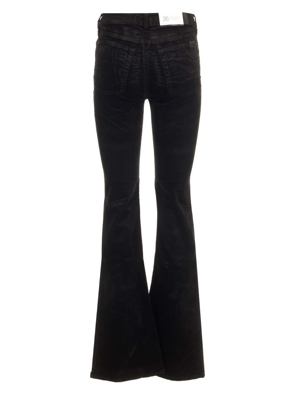 Shop 7 For All Mankind Velvet Flared Jeans In Black