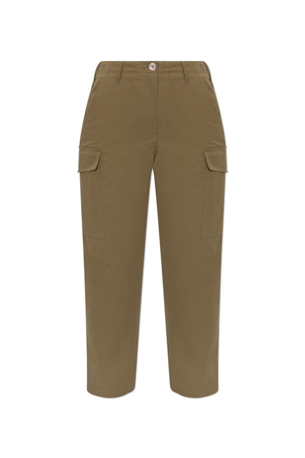 Tom Ford Logo Patch Cargo Pants In Green