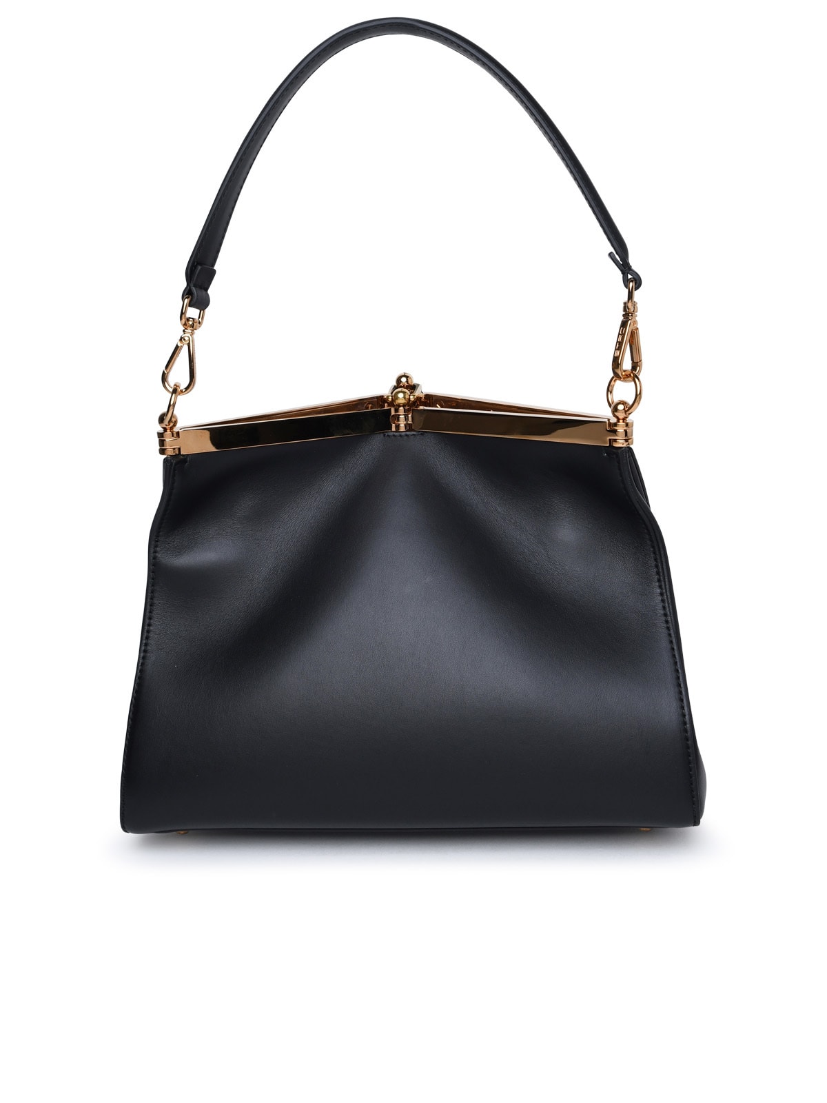 Shop Etro Black Leather Bag In Nero