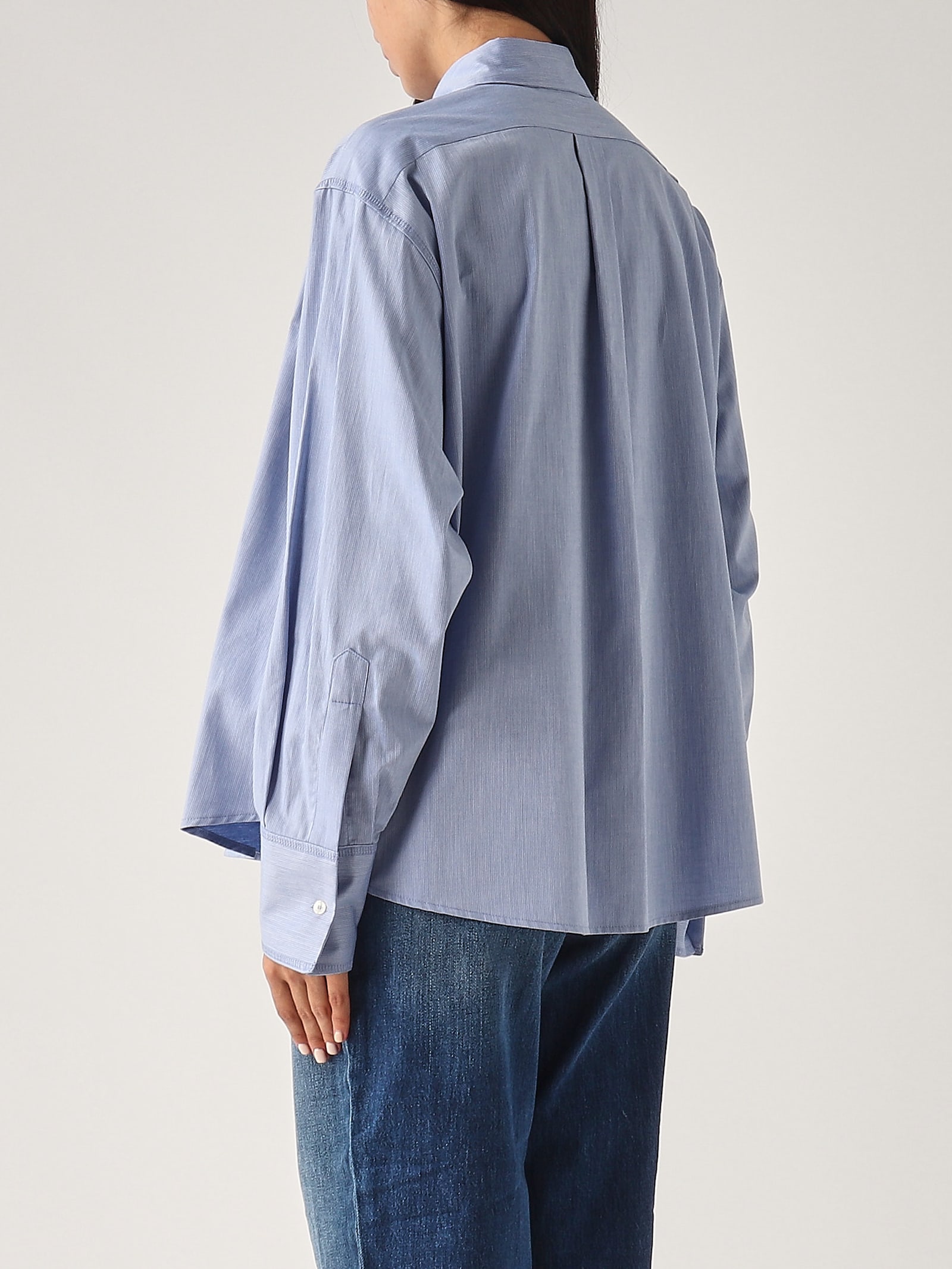 Shop Elisabetta Franchi Cotton Shirt In Azzurro