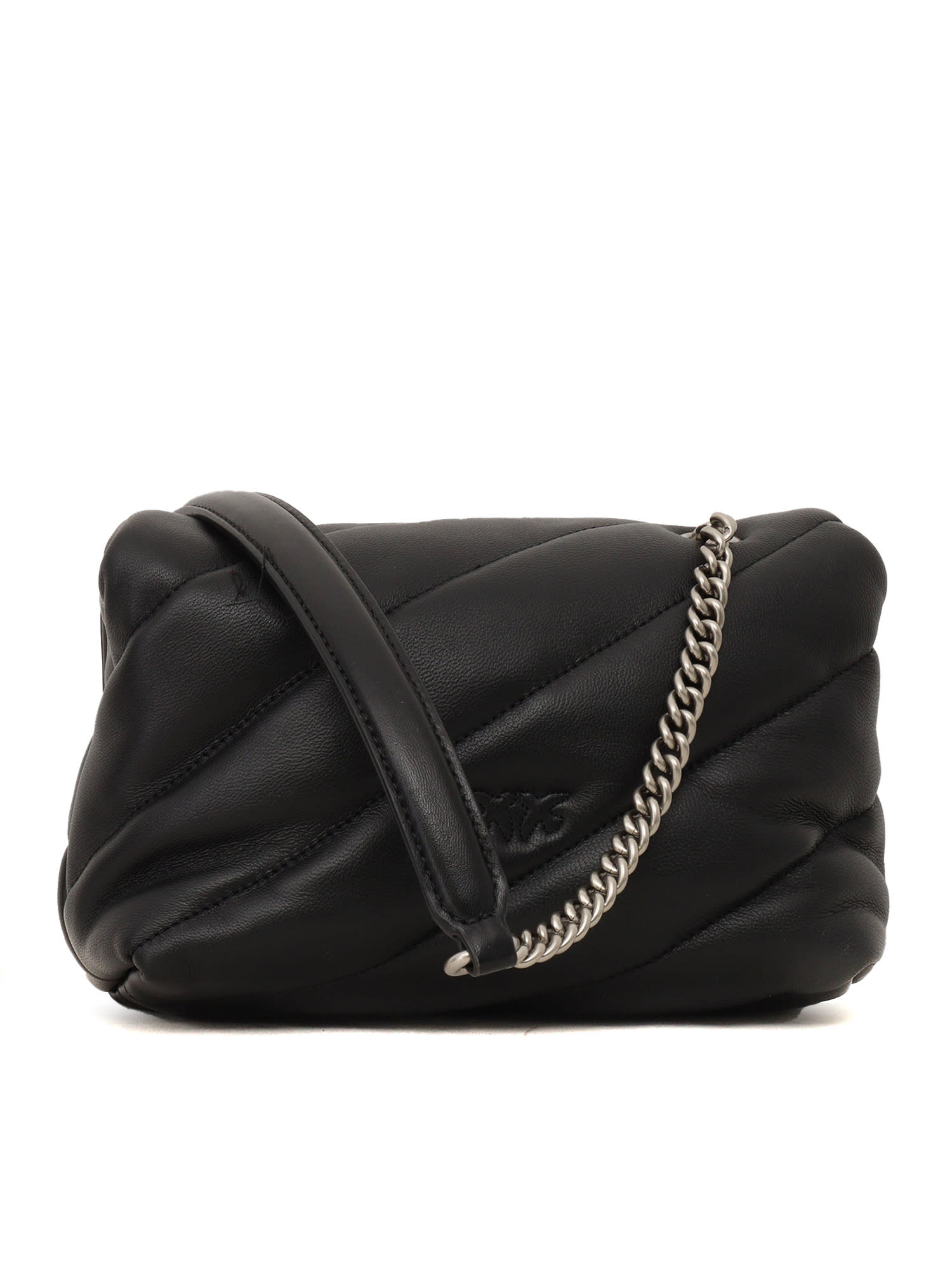 Shop Pinko Love Puff Mini Cl Sheepskin In Black