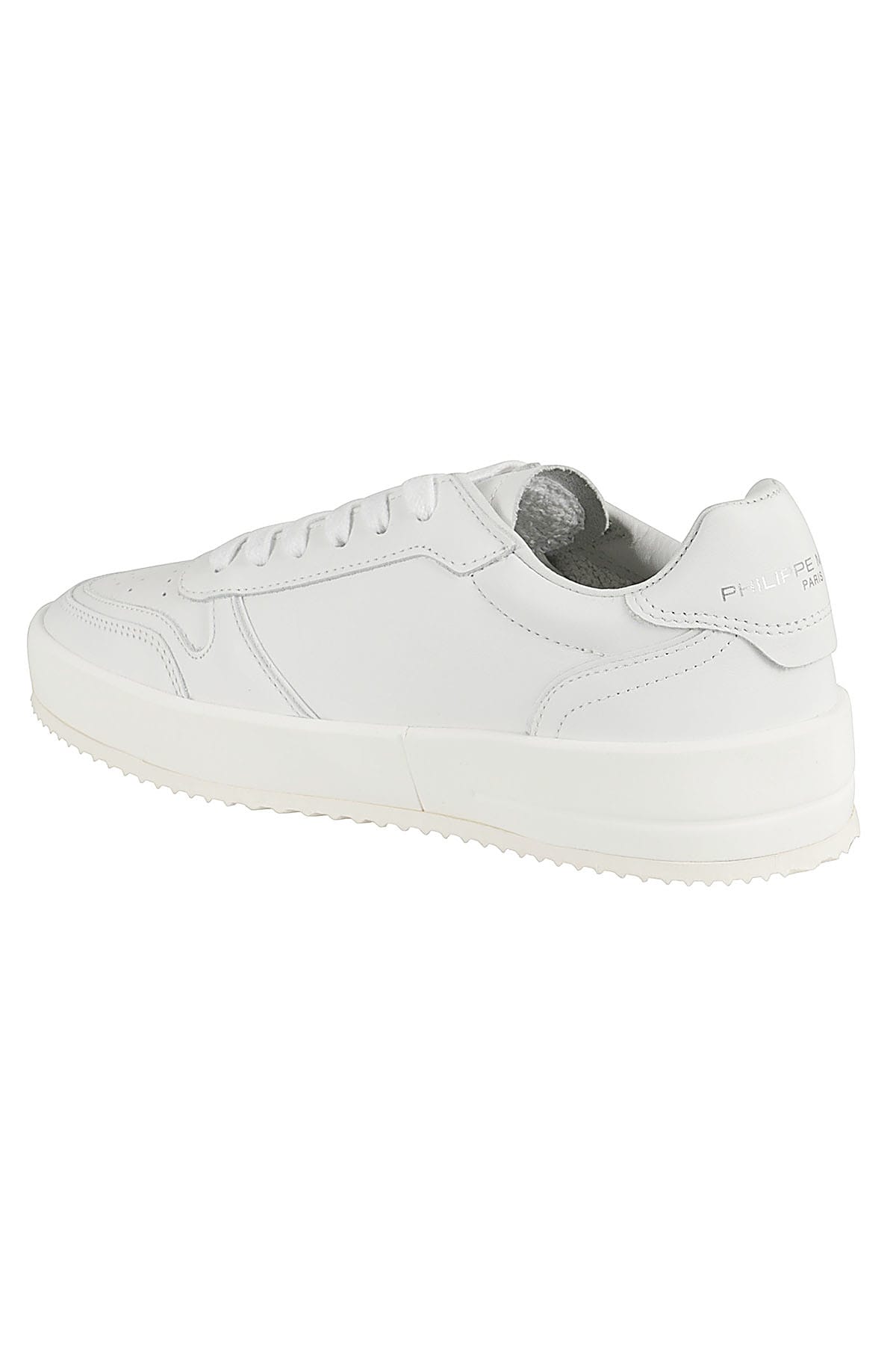 Shop Philippe Model Nice Low Woman In Veau Blanc