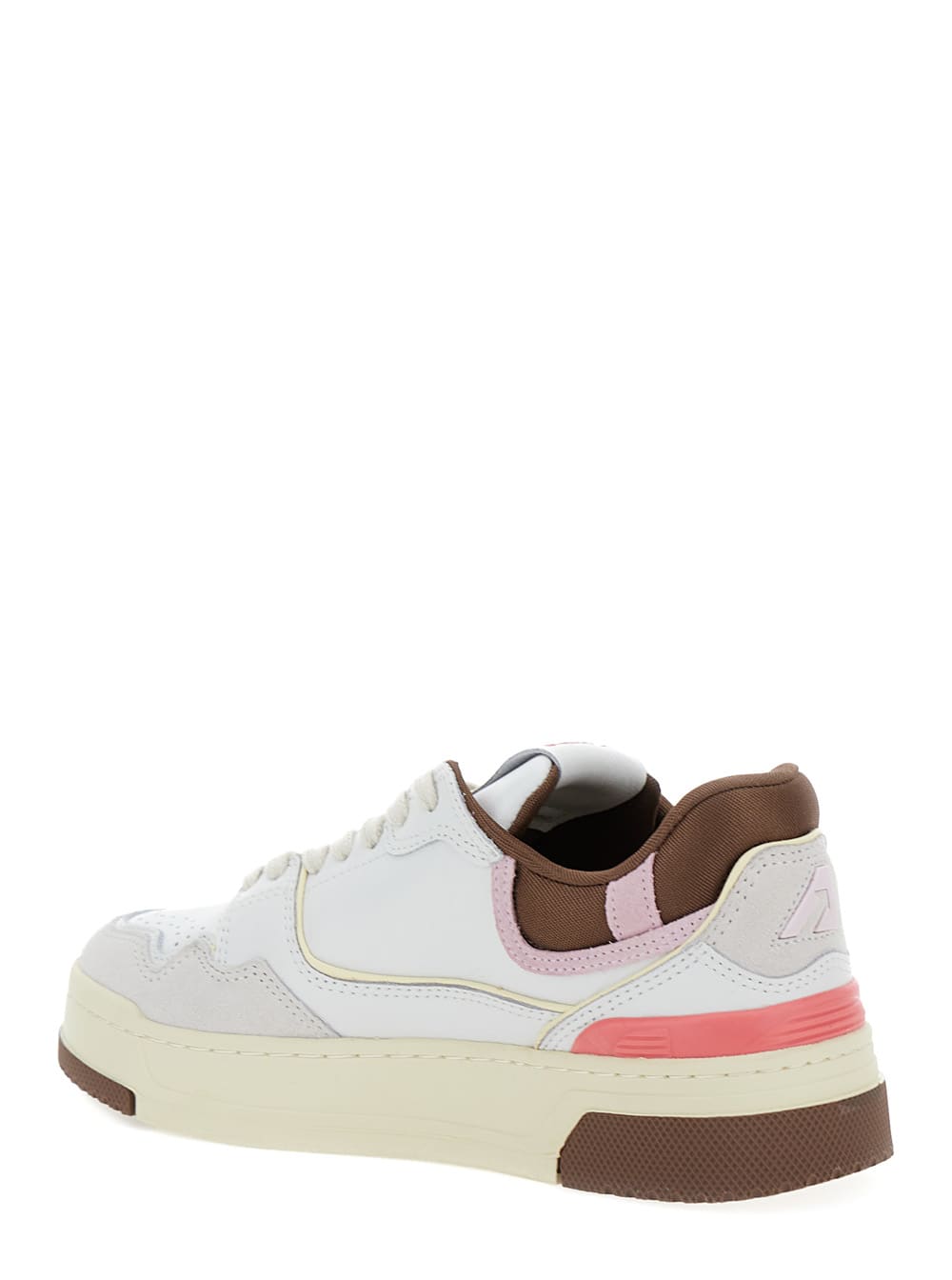 Shop Autry Multicolor Low Top Sneakers With Logo Patch In Leather Woman In White