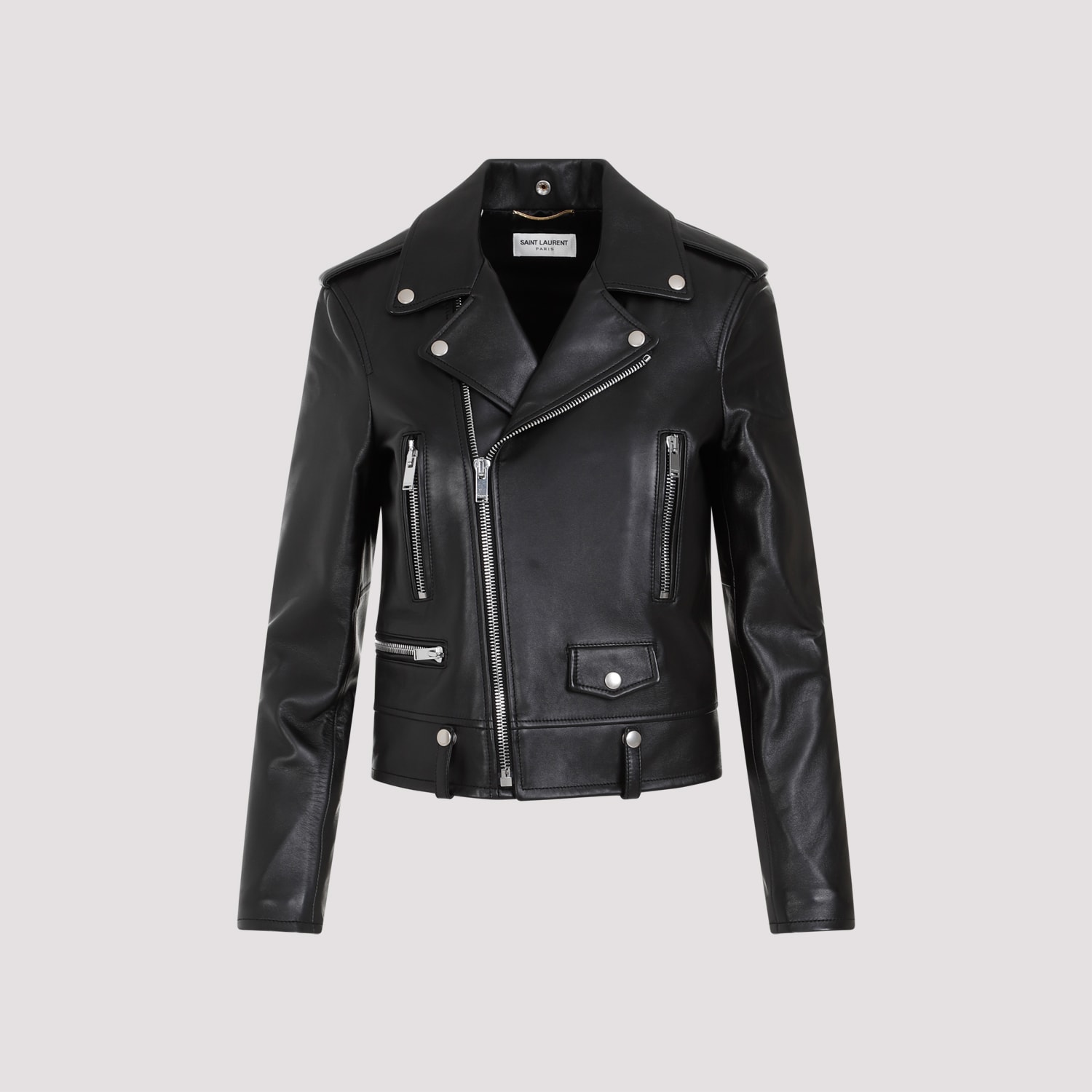 Shop Saint Laurent Motor Jacket In Black