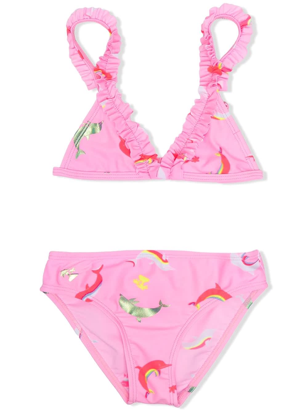 Billieblush Swimsuit With Print And Ruches