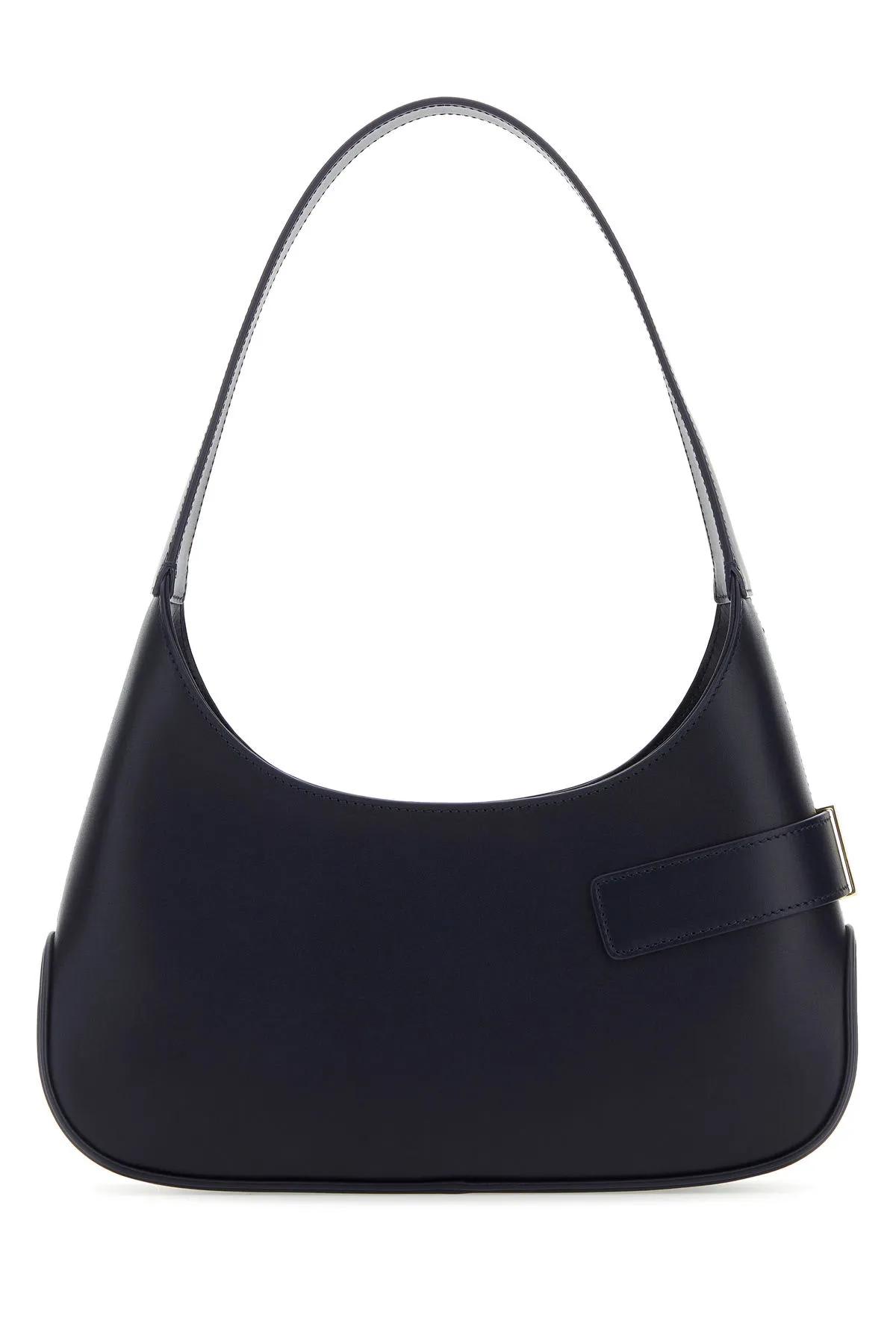 Shop Ferragamo Midnight Blue Leather Shoulder Bag