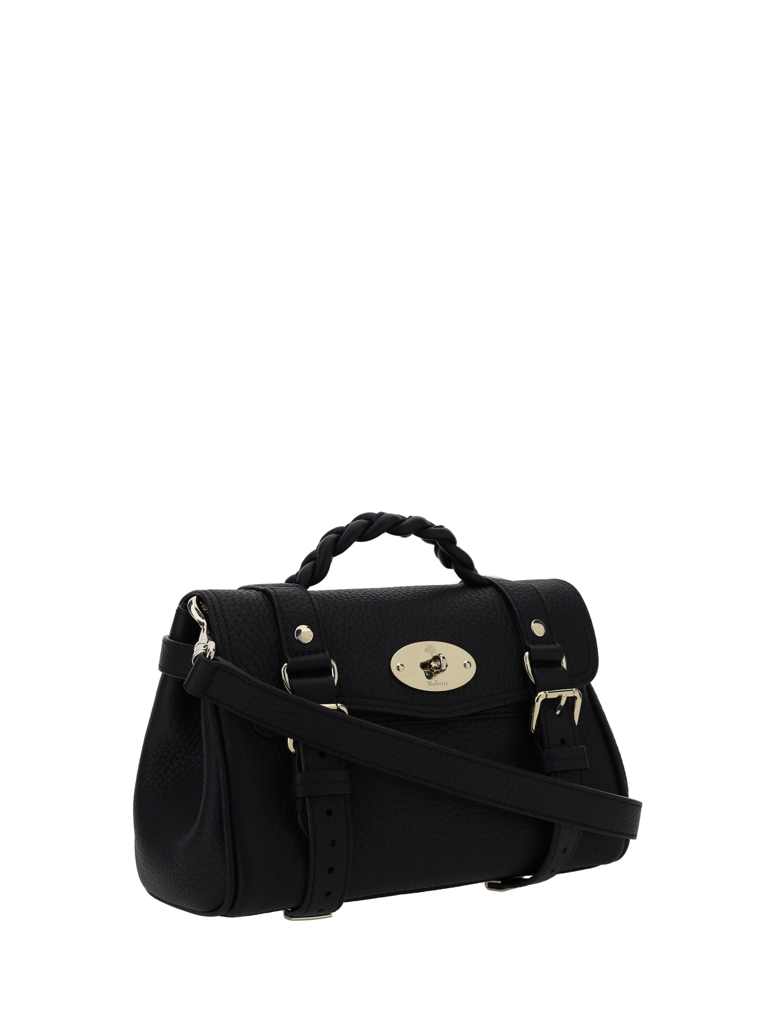 Shop Mulberry Mini Alexa Handbag In Black