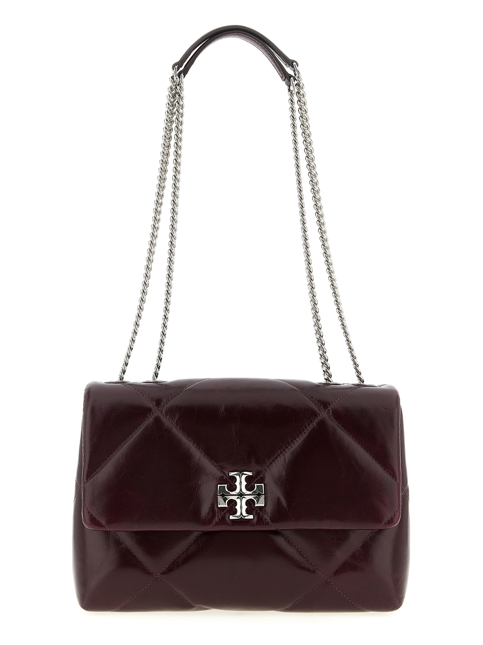 Tory Burch Kira Diamond Quilt Distressed Convertible Shoulder Bag Crossbody Bags Bordeaux In Red