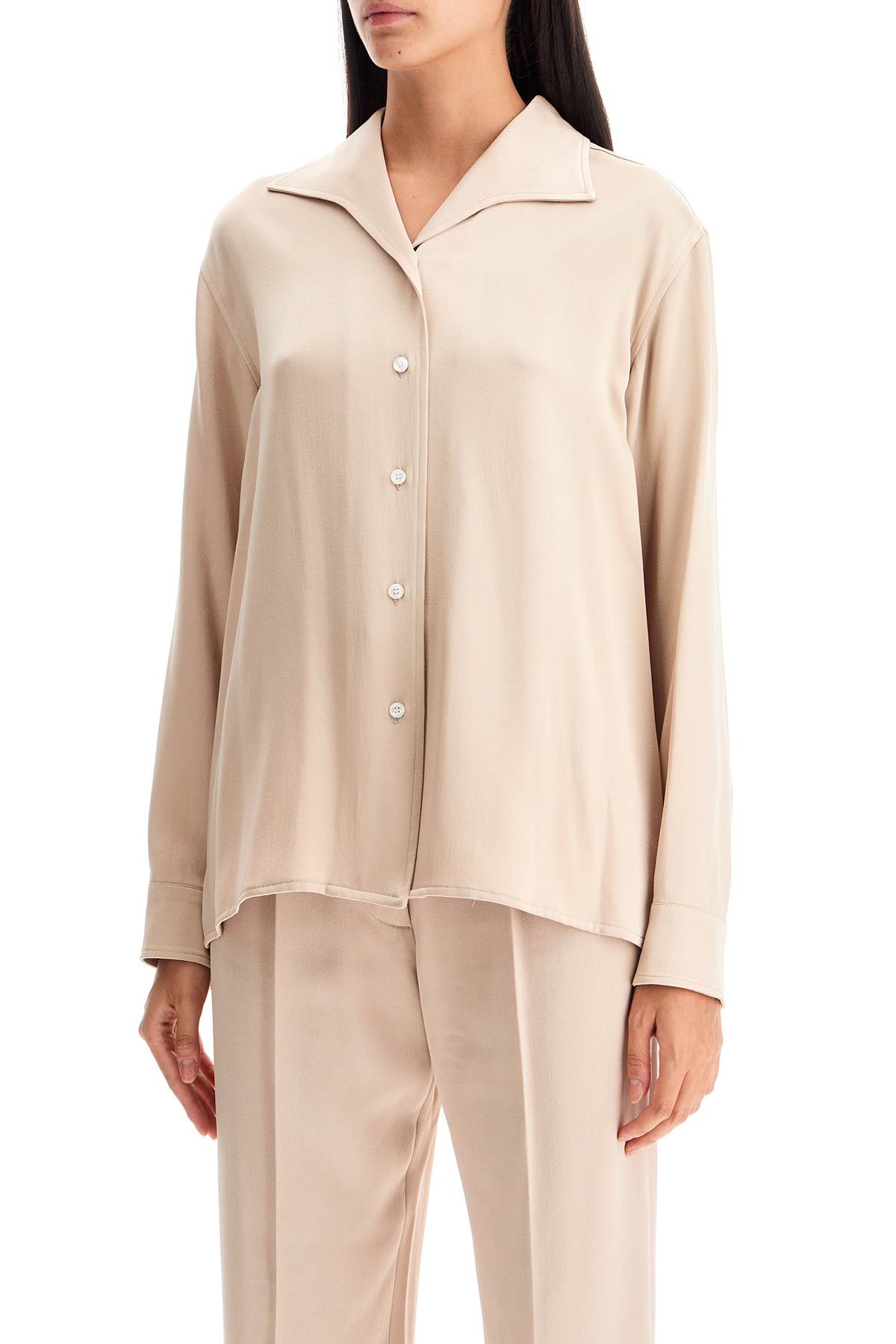 Shop Blazé Milano Frique Gigi Crãªpe In Ice (beige)