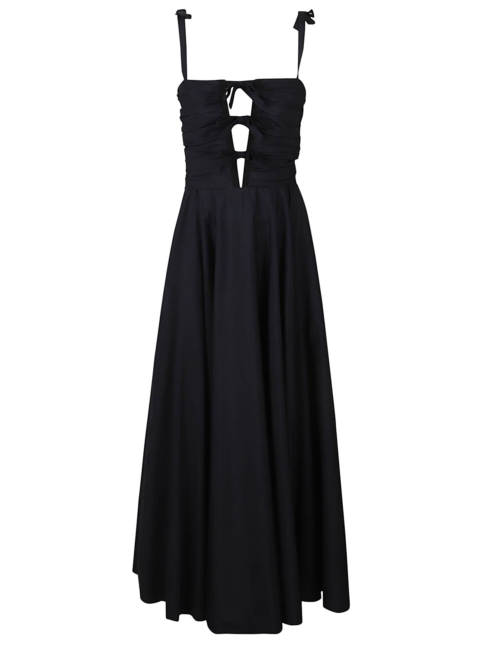 Shop Giambattista Valli Rear Zip Flare Long Dress In Black