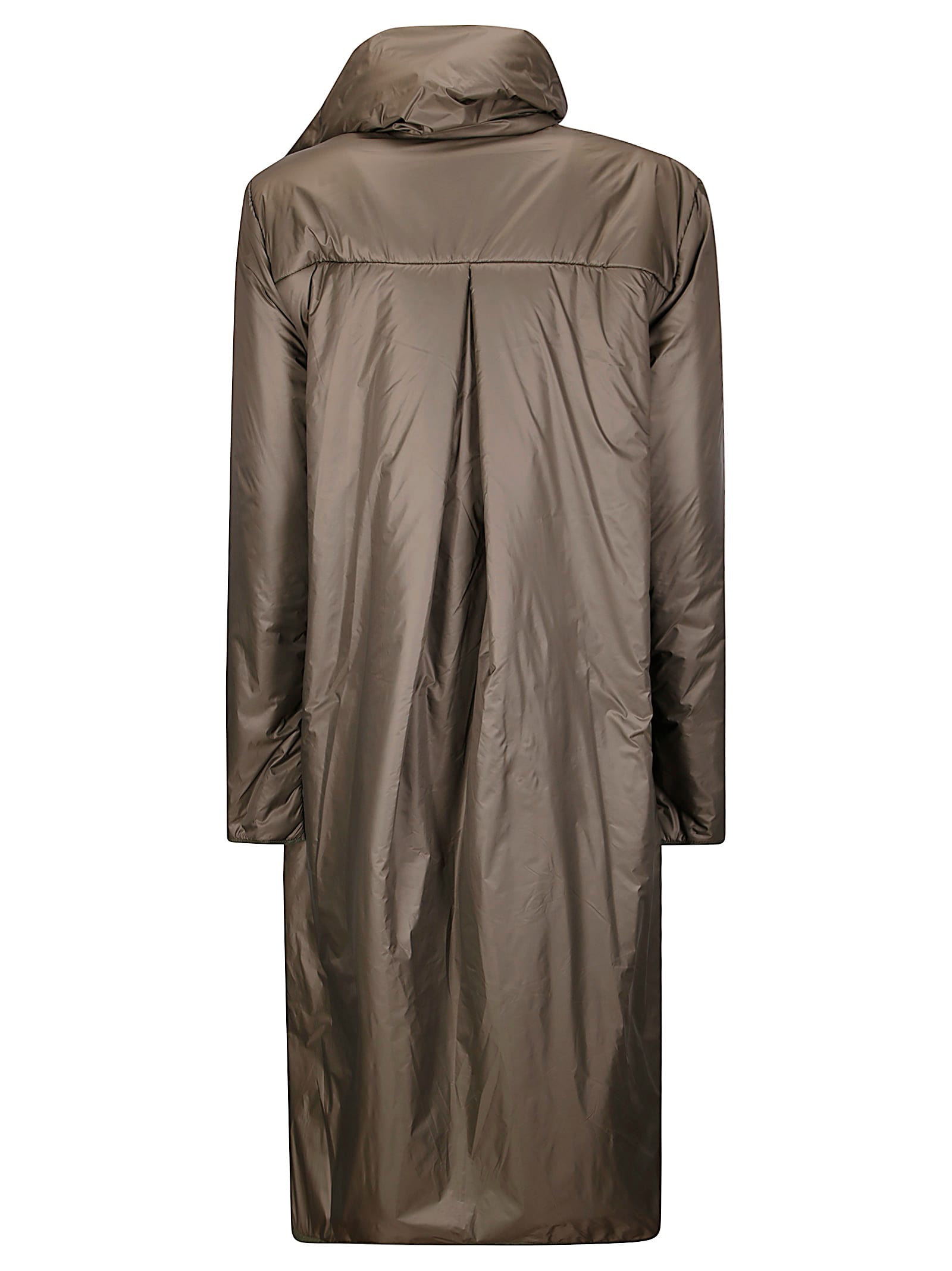 Maria Calderara High-neck Draped Coat In Brown