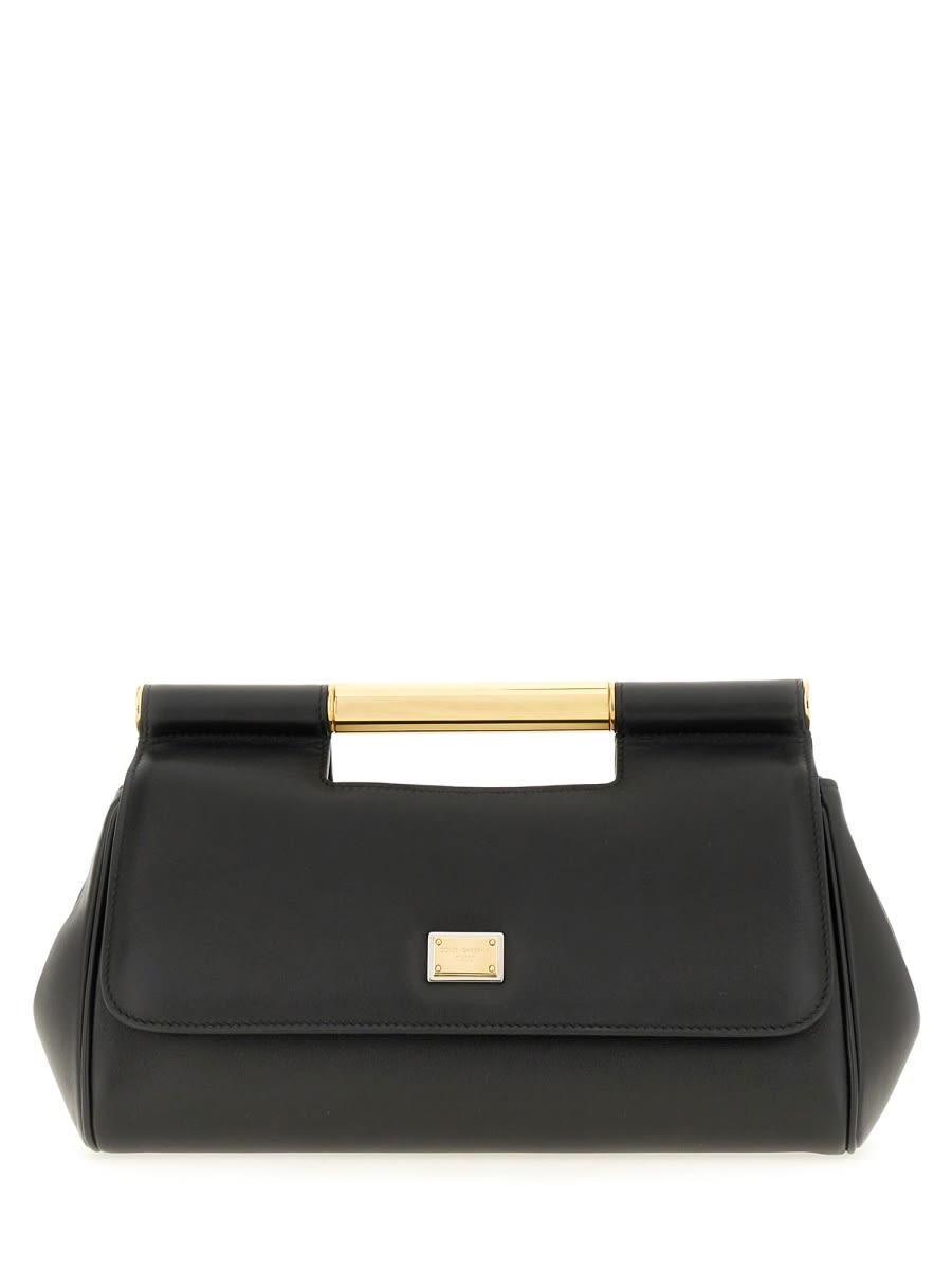 Shop Dolce & Gabbana Handbag Sicily Clutch Medium In Black