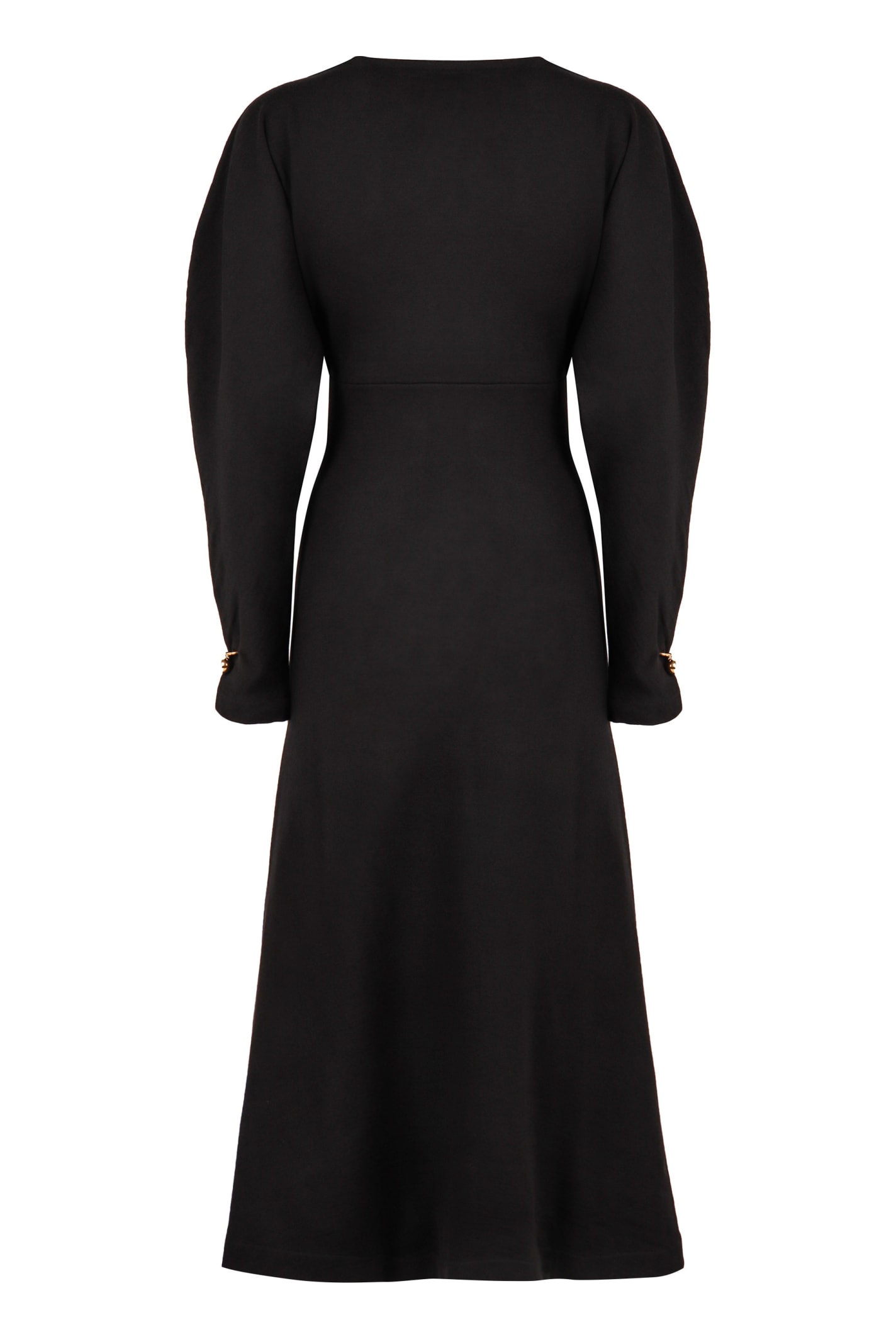 Shop Philosophy Di Lorenzo Serafini Virgin Wool Midi Dress In Black