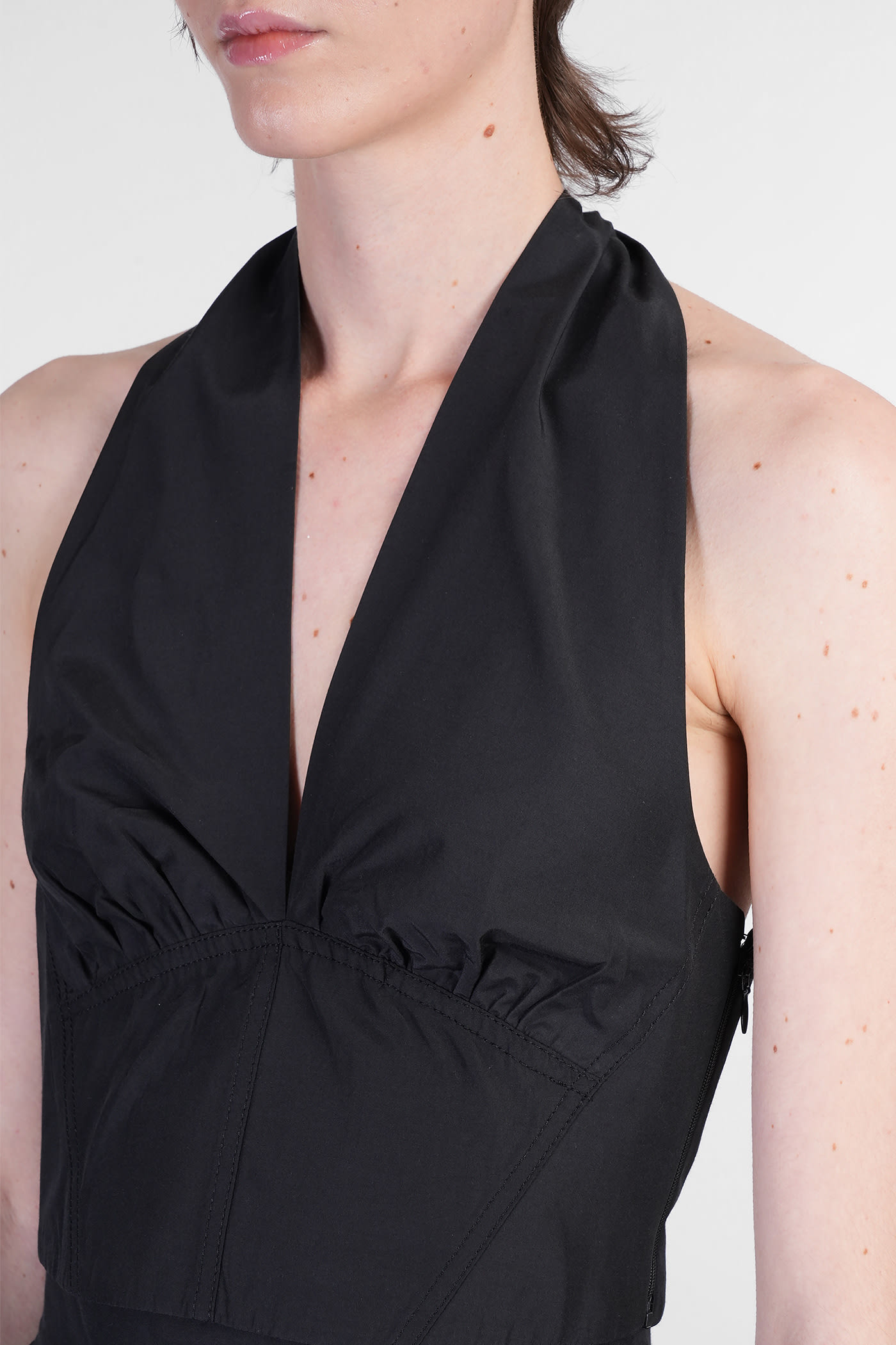 The Andamane Halterneck Sleeves Ruched Detailing