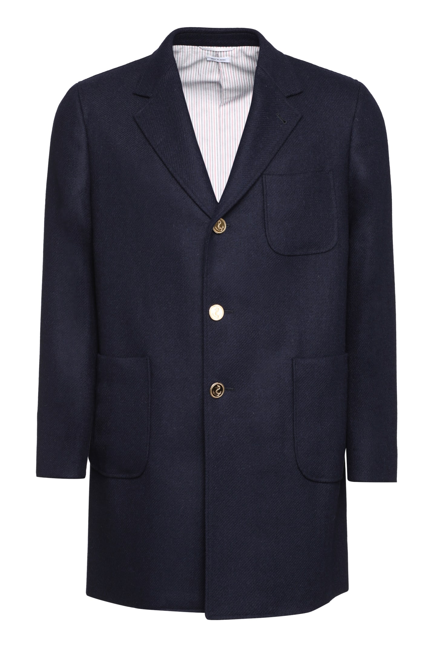 Thom Browne Wool Coat In Blue