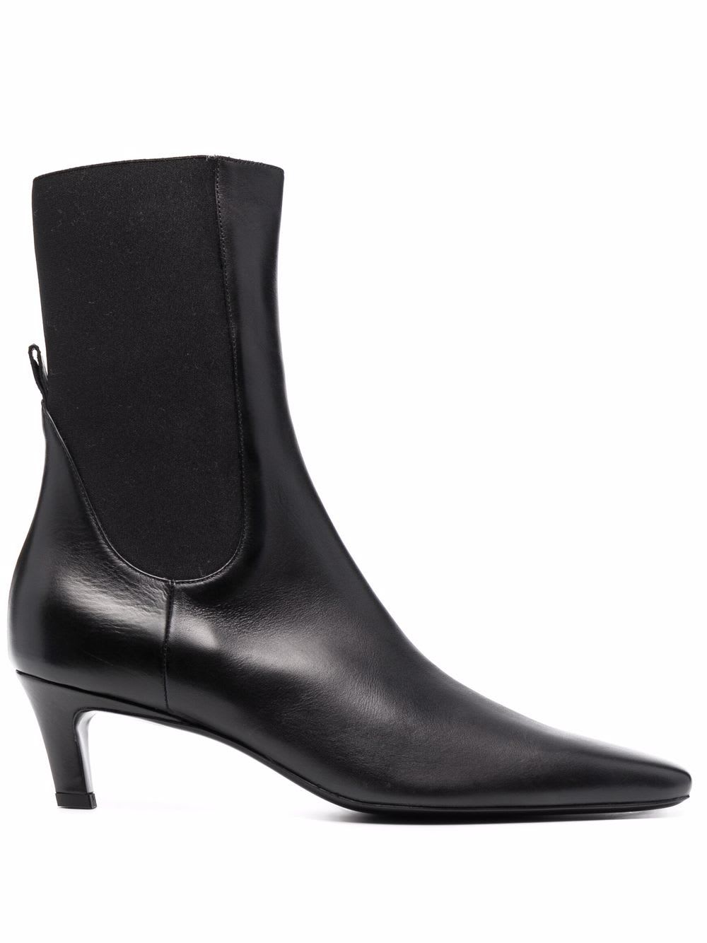 Totême Leather Ankle Boots In Black