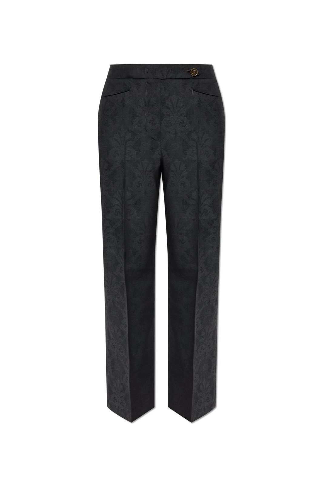 Shop Etro Straight Leg Twill Trousers In Grey