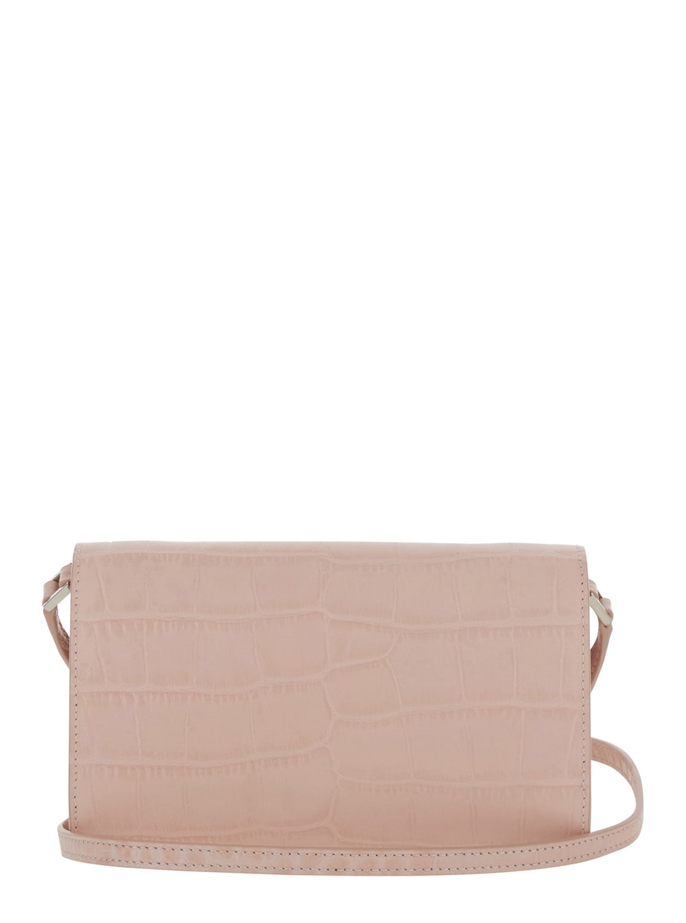 Shop Versace Medusa 95 Pink Shoulder Bag Crocodile Effect In Leather Woman